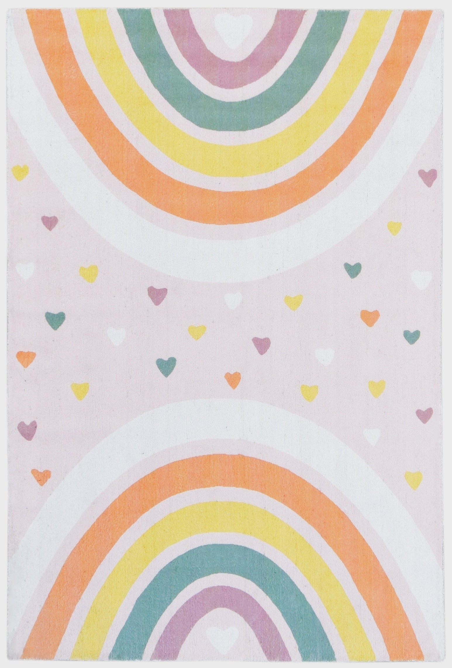 Anky Rainbow Pink Handmade Kids Nursery Plush Soft Rug 9006423703701
