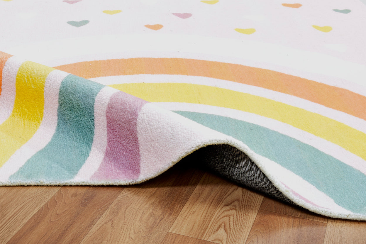 Anky Rainbow Pink Handmade Kids Nursery Plush Soft Rug 9006423703701