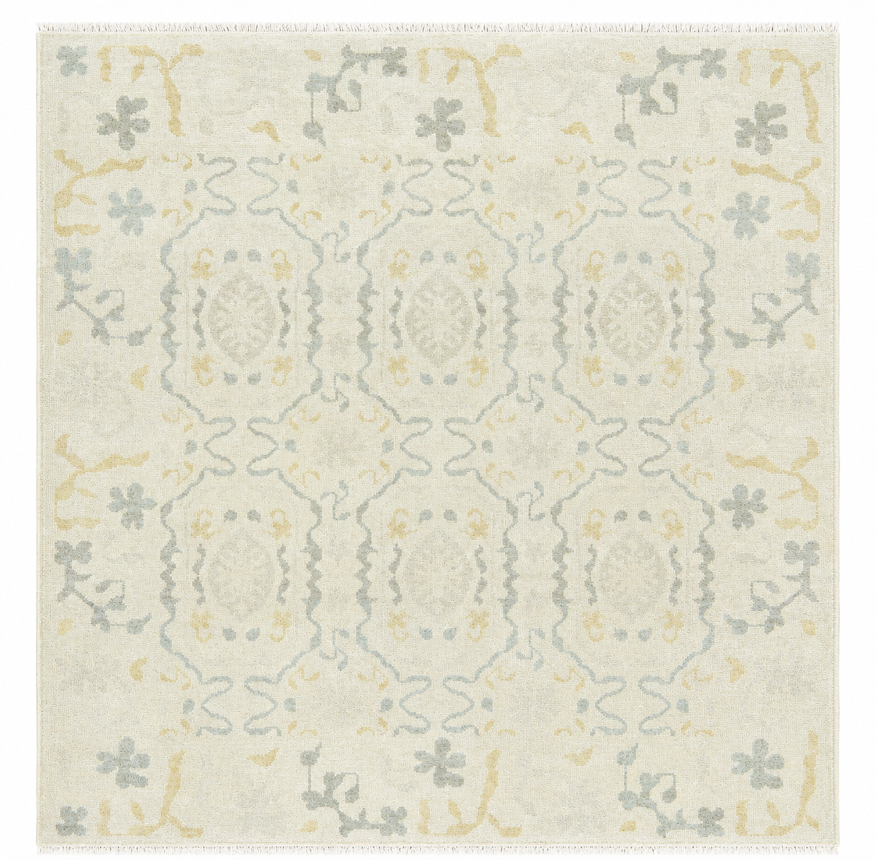 Antara Hand-Knotted Anatolian Oushak Wool Rug – Medallion Beige / Gray Oriental Area Rug 9223270465685