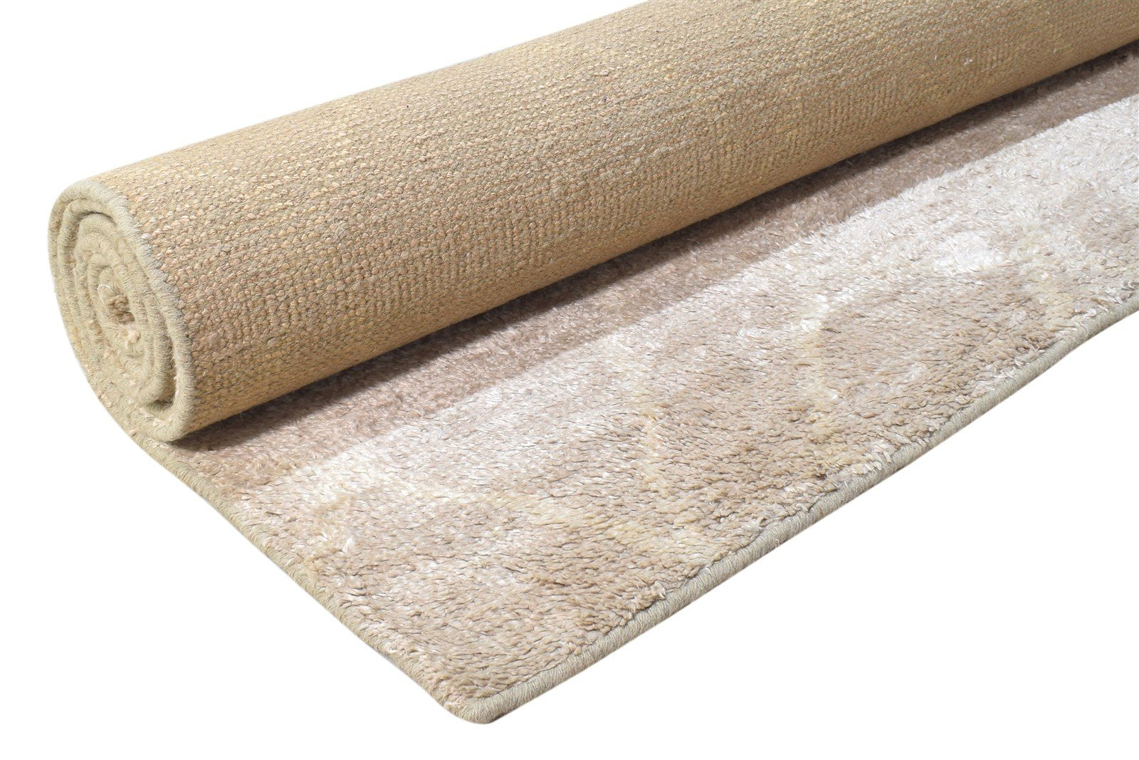 Antonie Hand Knotted Grey Rayon From Bamboo Rug 8X10 Modern Moroccan Abstract 7864789401749