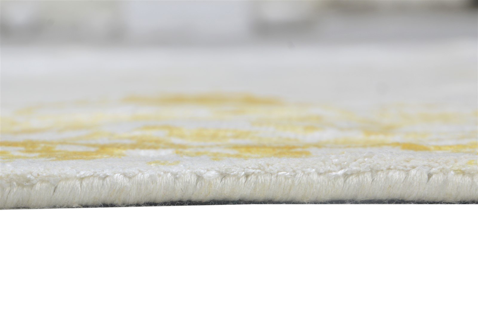Art Silk Yellow Rug 4' X 6' Modern Handloom Indian Abstract Room Size Carpet 7864313544853