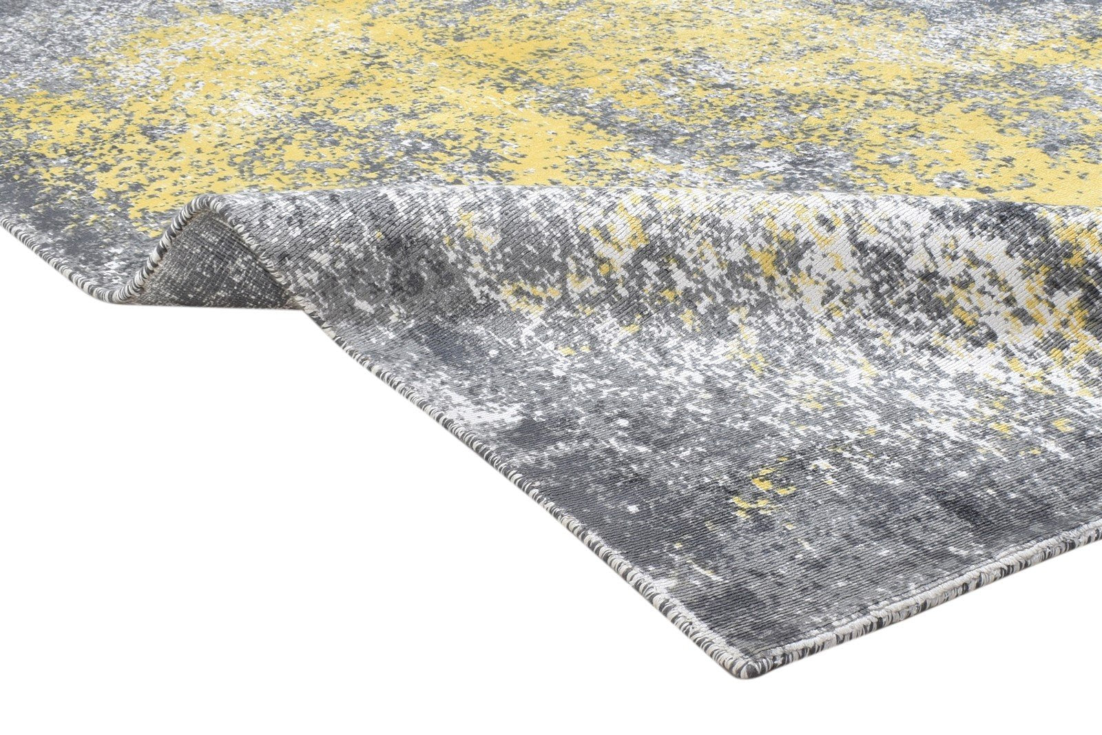 Art Silk Yellow Rug 5' X 7' Modern Hand Woven Indian Abstract Room Size Carpet 7864160682133