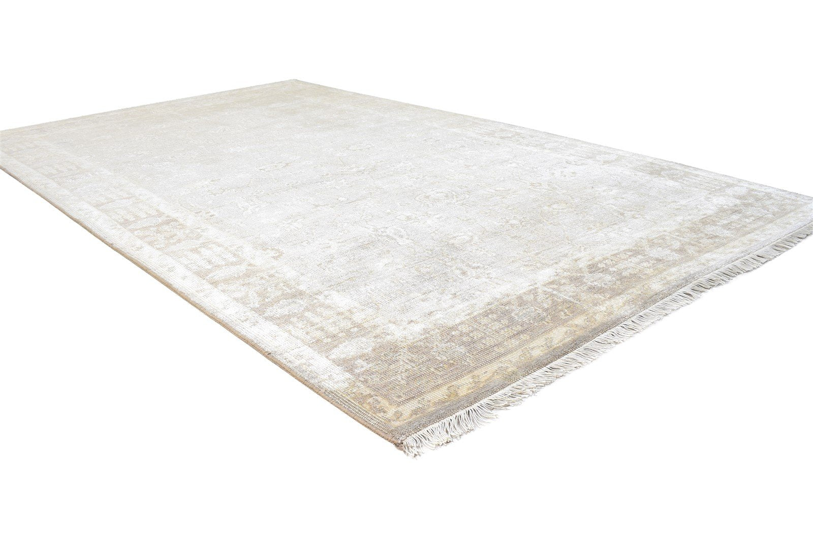 Barrie 5' X 8' Rug Silk Grey Persian Hand Knotted Kashan Oriental 7864799658133