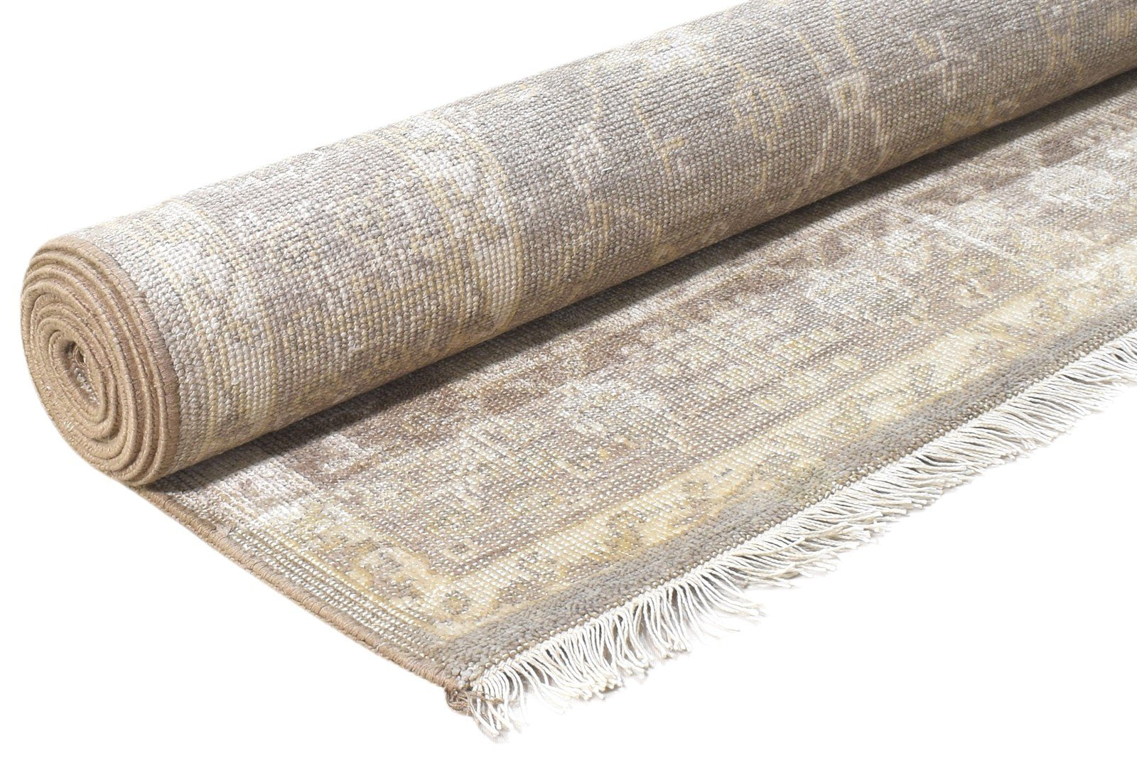 Barrie 5' X 8' Rug Silk Grey Persian Hand Knotted Kashan Oriental 7864799658133