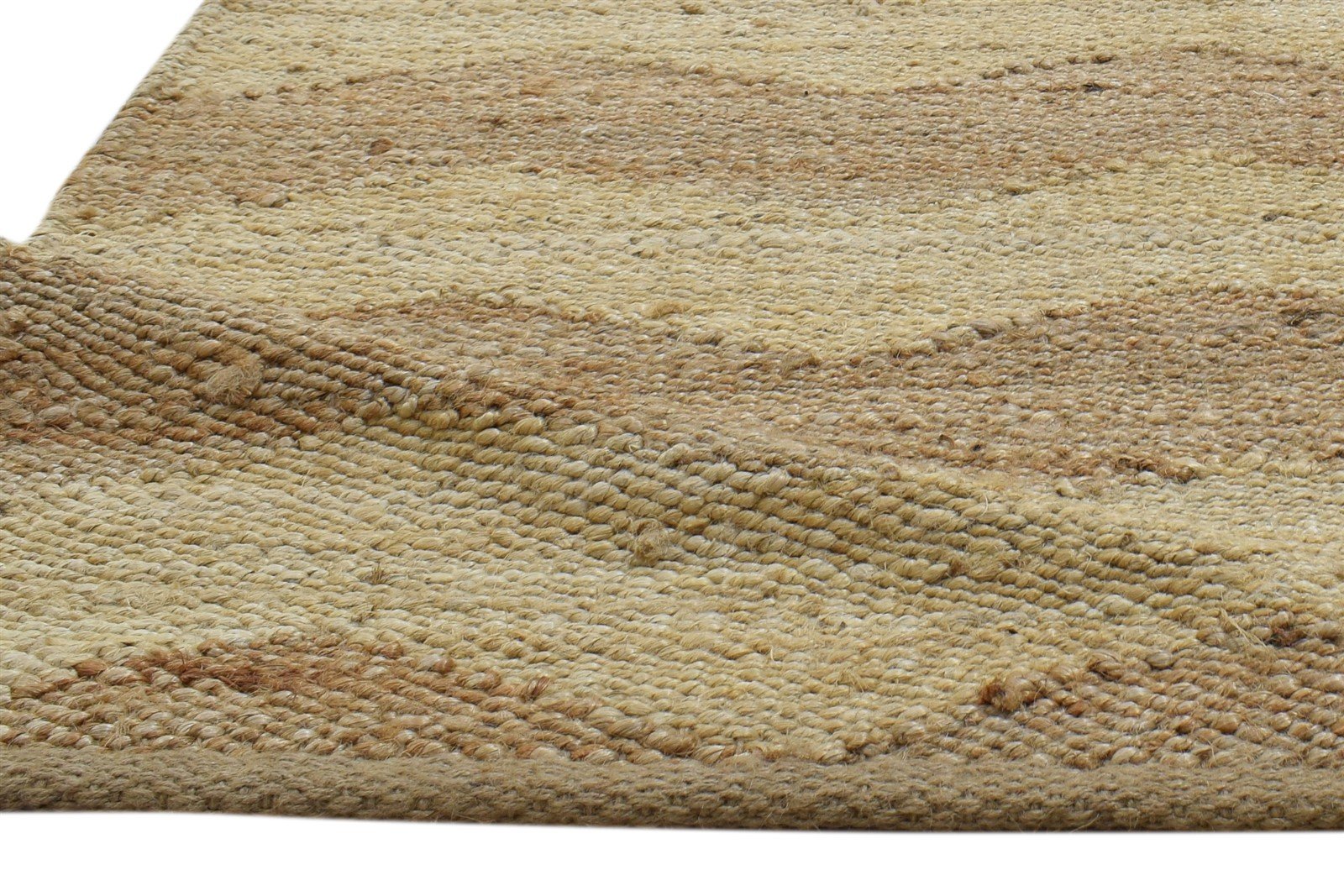 Beige Jute Rug 2' X 3' Modern Hand Knotted French Chevron Small Carpet 7860702511253