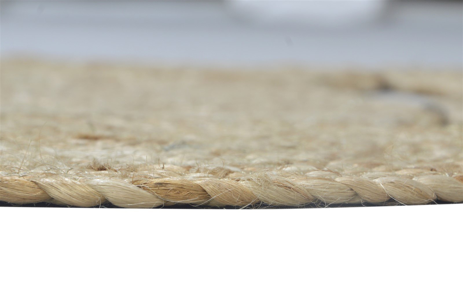 Beige Jute Rug 3' X 4' Modern Hand Woven Scandinavian Circles Small Carpet 7864133058709