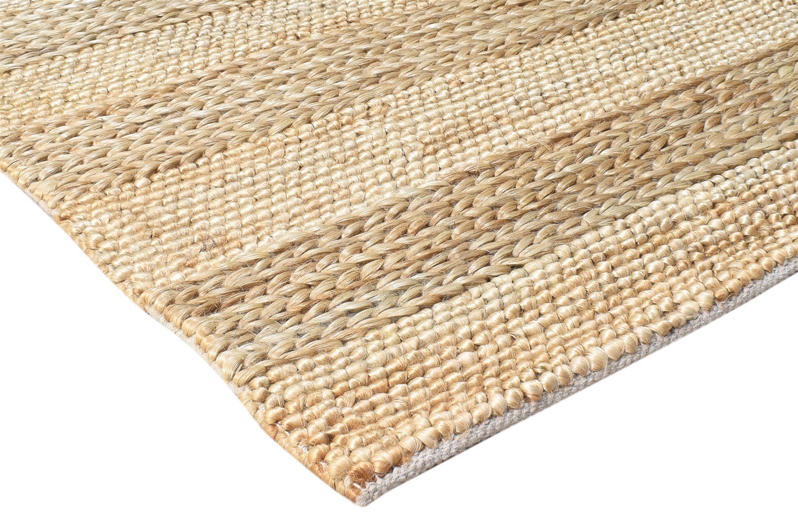Beige Jute Rug 3' X 5' Modern Hand-Hooked Scandinavian Solid Room Size Carpet 7865139462293