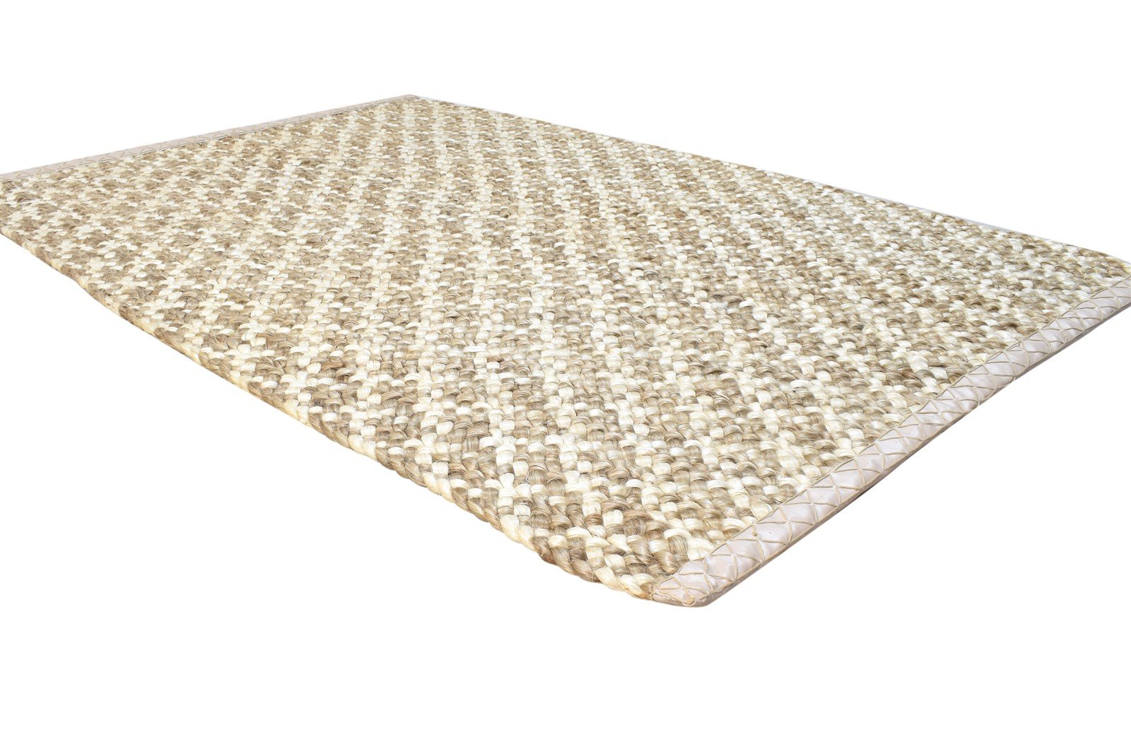 Beige Jute Rug 4' X 6' Modern Hand Woven Scandinavian Solid Room Size Carpet 7864964841621