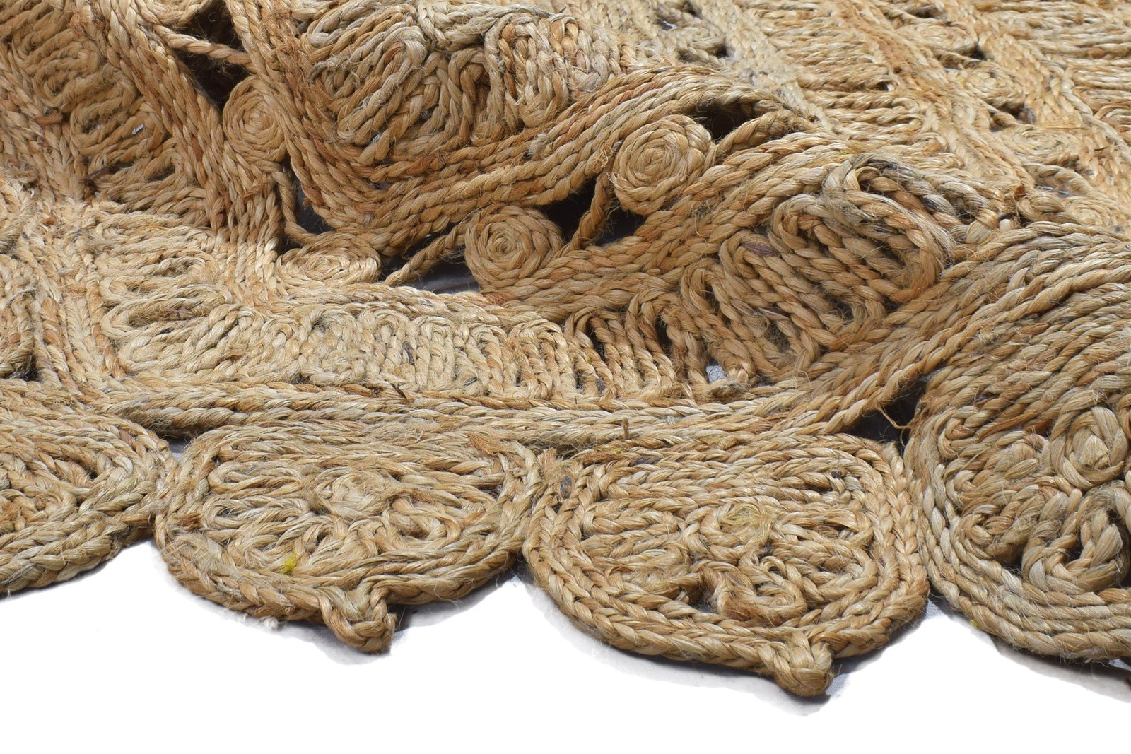 Beige Jute Rug 4' X 6' Modern Hand Woven Scandinavian Solid Room Size Carpet 7864250106005