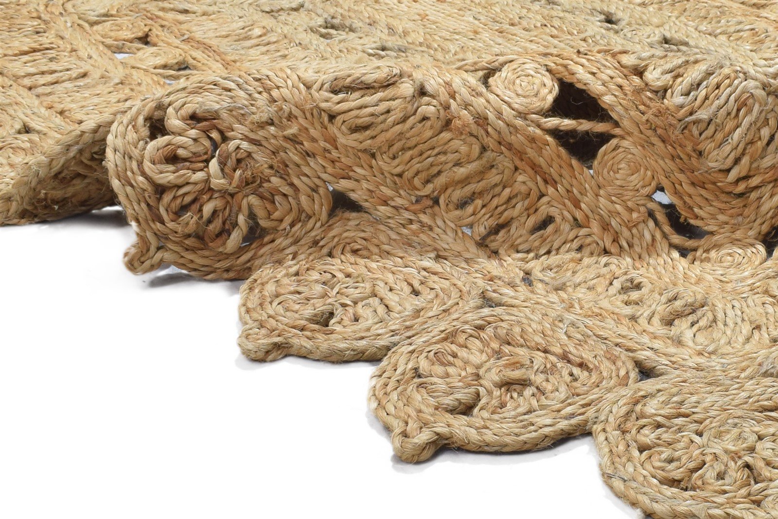 Beige Jute Rug 4' X 6' Modern Hand Woven Scandinavian Solid Room Size Carpet 7864250106005