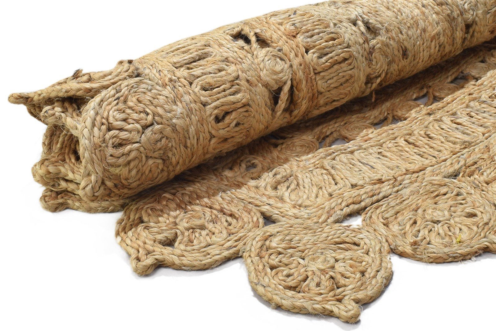 Beige Jute Rug 4' X 6' Modern Hand Woven Scandinavian Solid Room Size Carpet 7864250106005