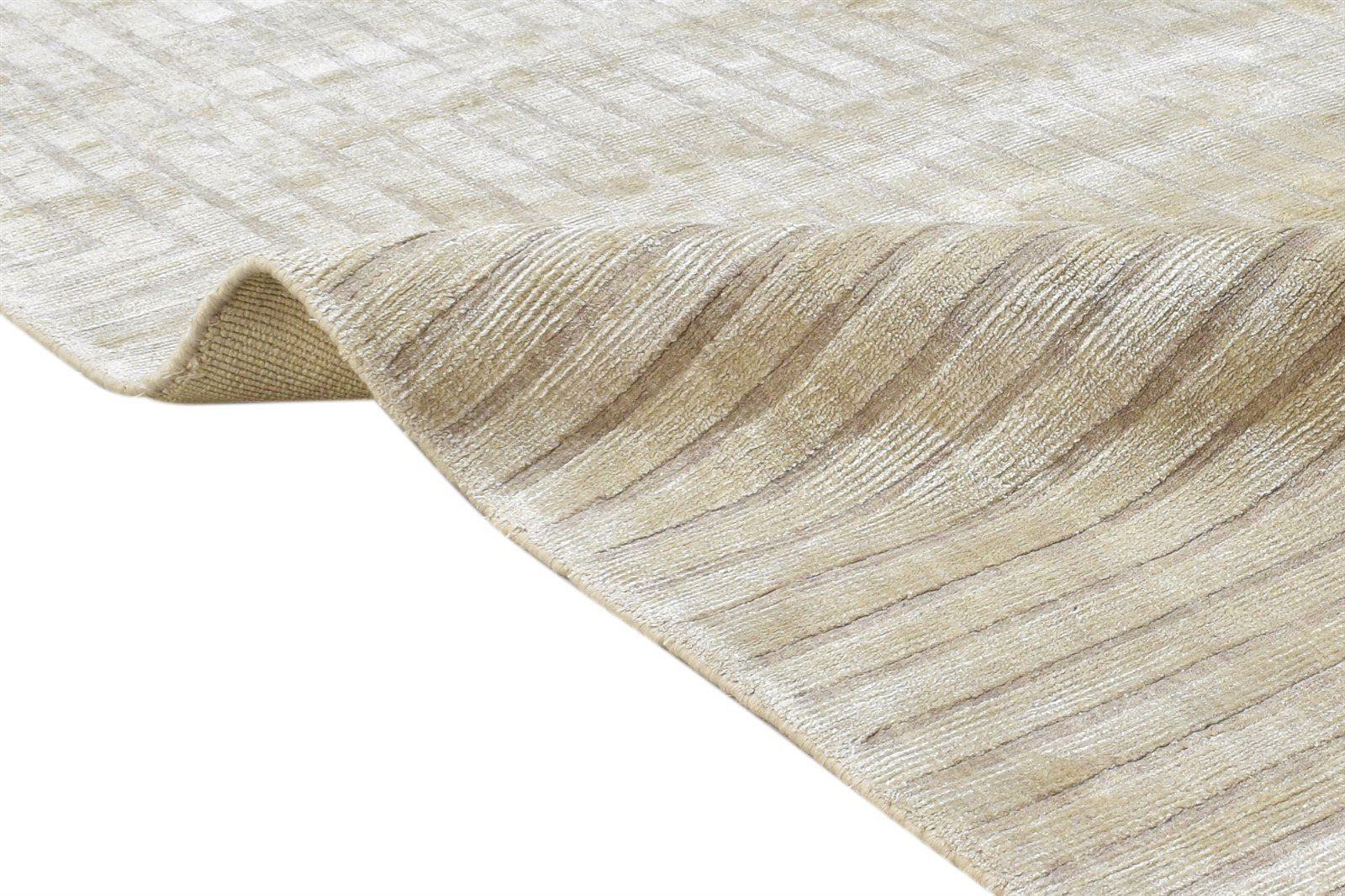 Beige Silk Rug 5' X 7' Modern Handloom Scandinavian Geometric Room Size Carpet 7865107349653