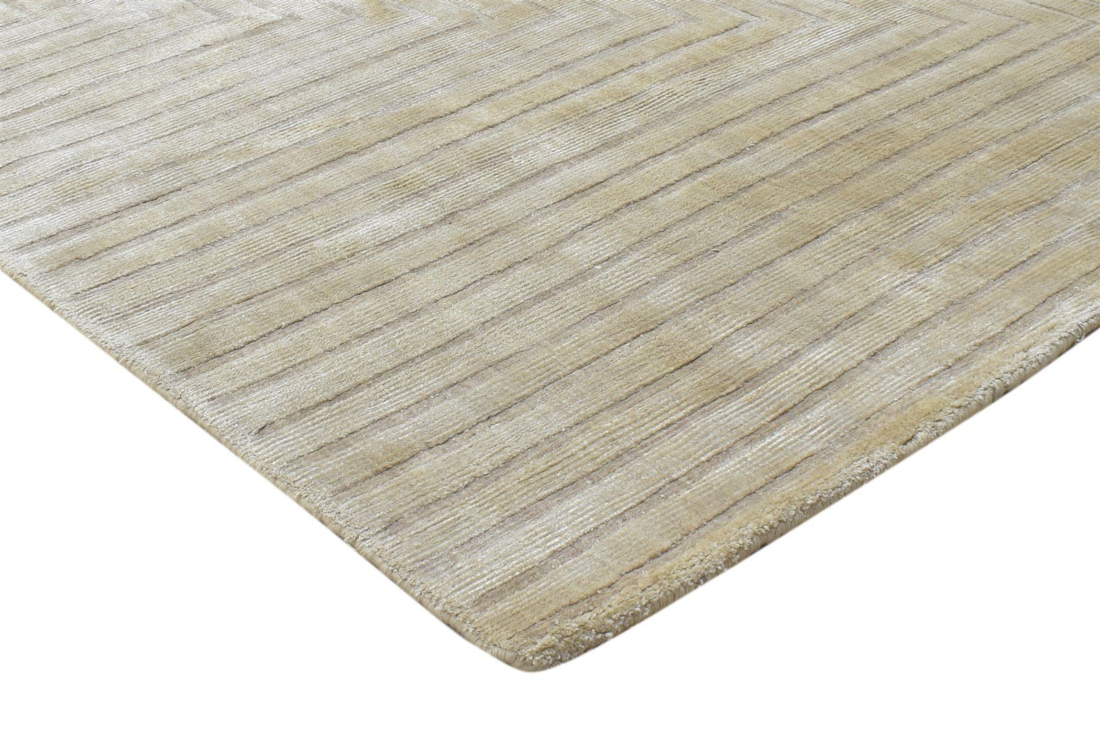 Beige Silk Rug 5' X 7' Modern Handloom Scandinavian Geometric Room Size Carpet 7865107349653