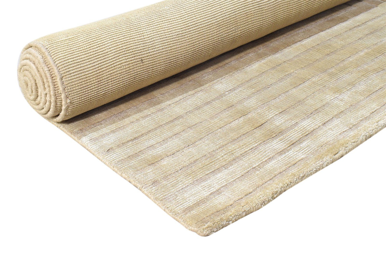 Beige Silk Rug 5' X 7' Modern Handloom Scandinavian Geometric Room Size Carpet 7865107349653