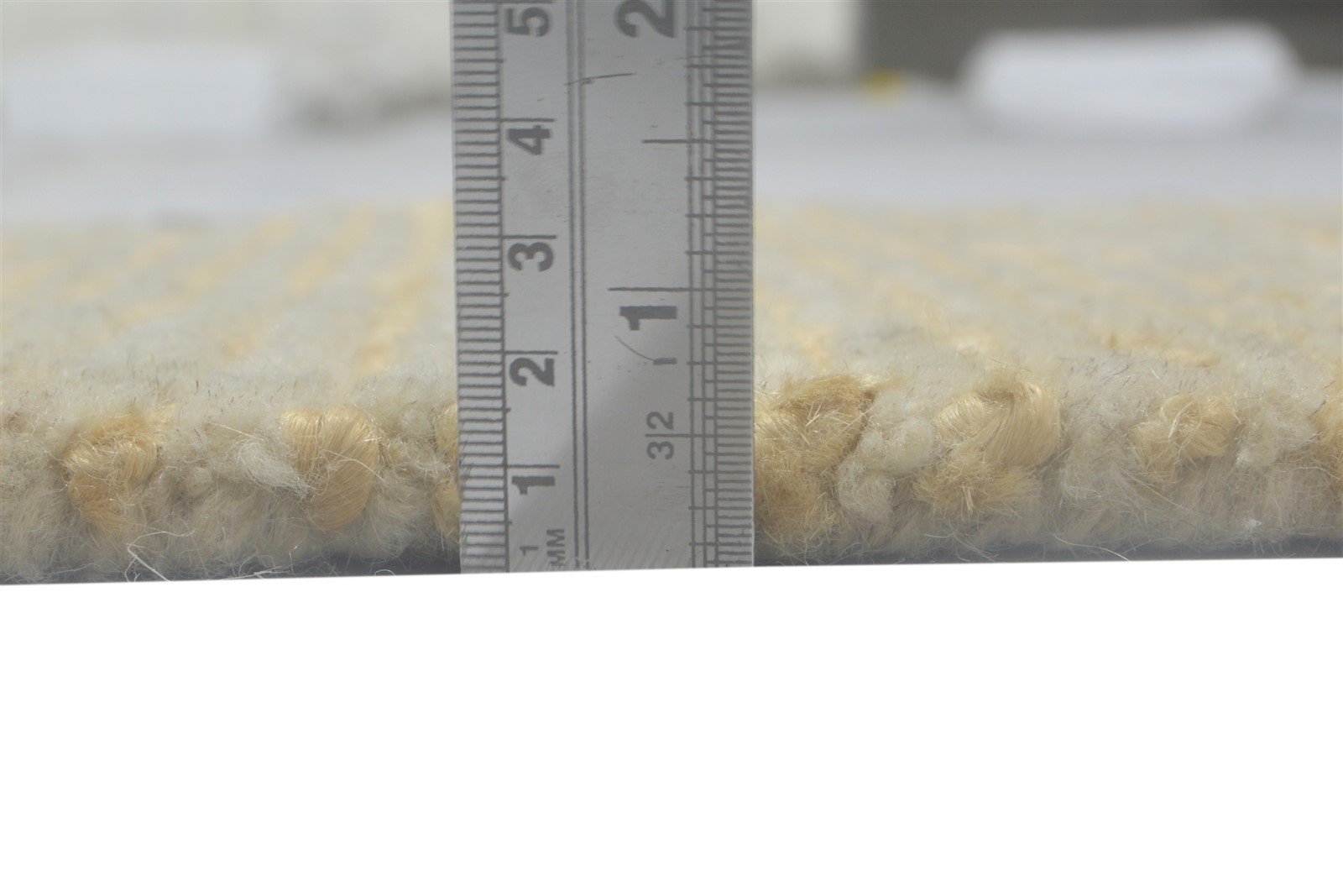Beige Wool / Jute Rug 2X3 Modern Hand Knotted Scandinavian Solid Small Carpet 7864091181205