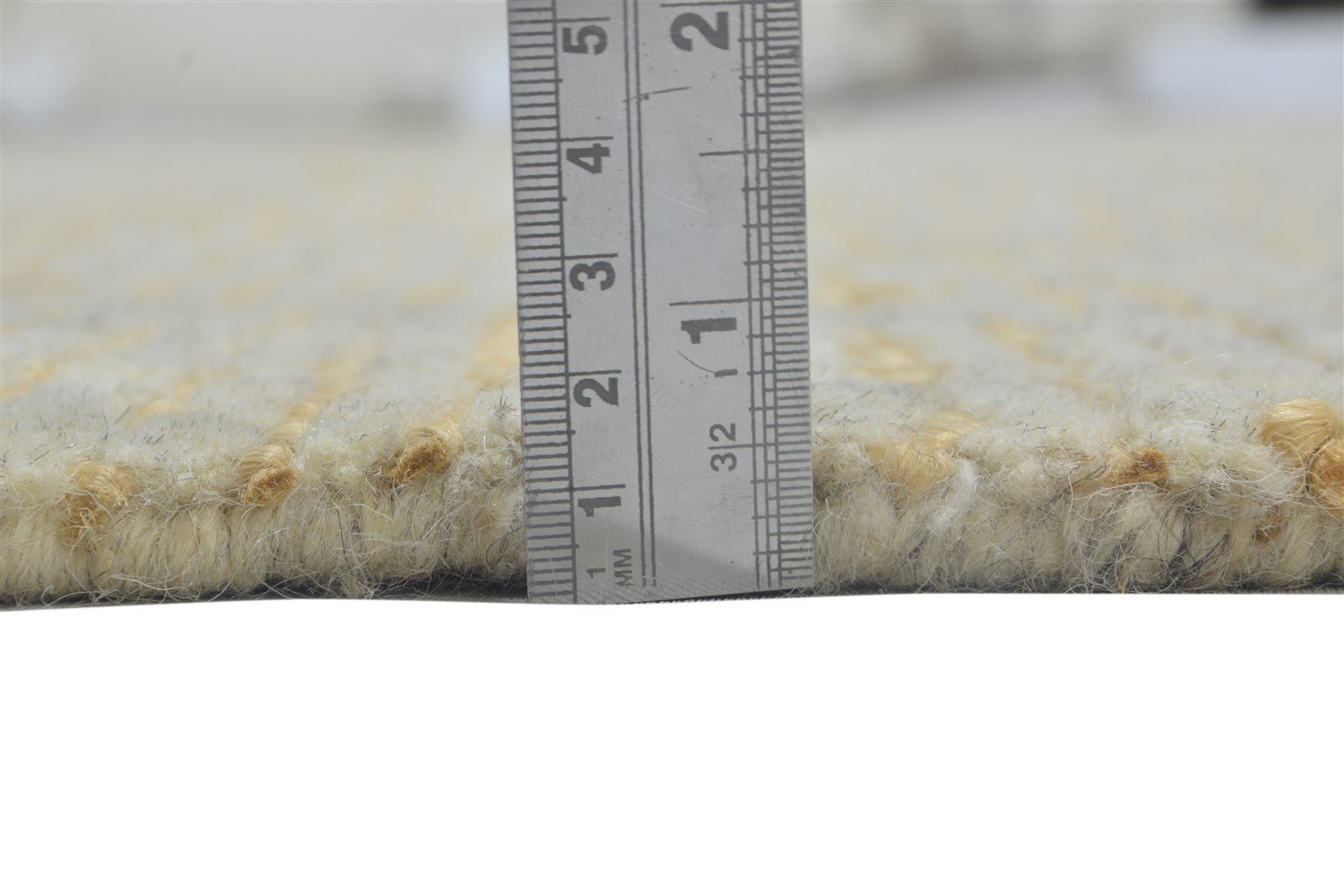 Beige Wool / Jute Rug 8X11 Modern Hand Knotted Scandinavian Striped Large Carpet 7864102781077