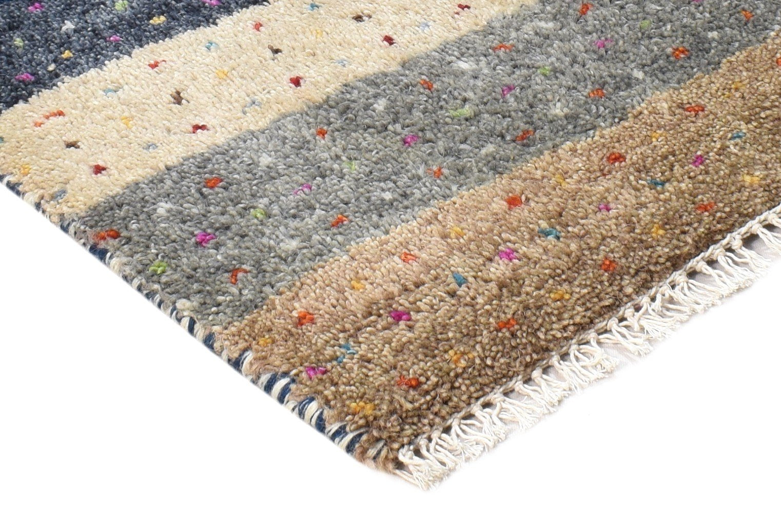 Beige Wool Rug 1' X 2' Southwestern Hand Knotted American Tribal Small Carpet 7865087950997