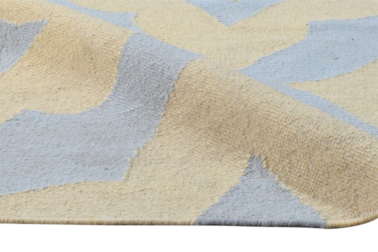 Beige Wool Rug 2'6 X 8' Modern Dhurrie Moroccan Trellis Small Runner 7864669798549