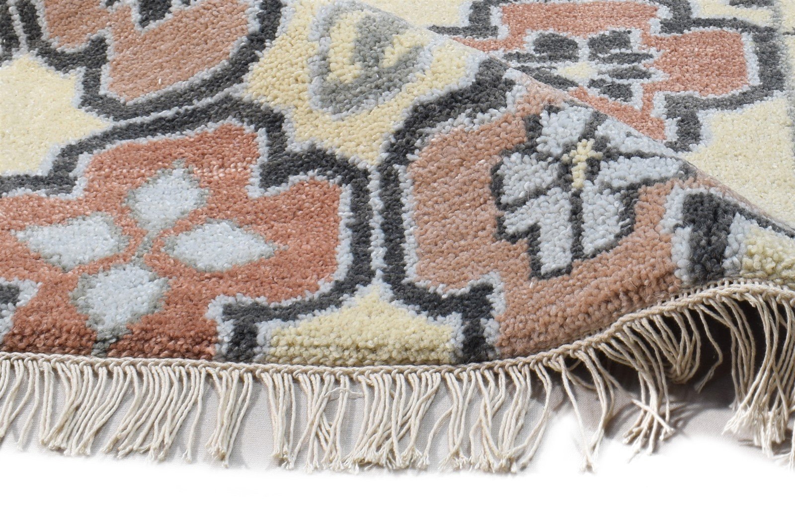 Beige Wool Rug 2' X 2' Persian Hand Knotted Oushak Oriental Small Carpet 7865161089173