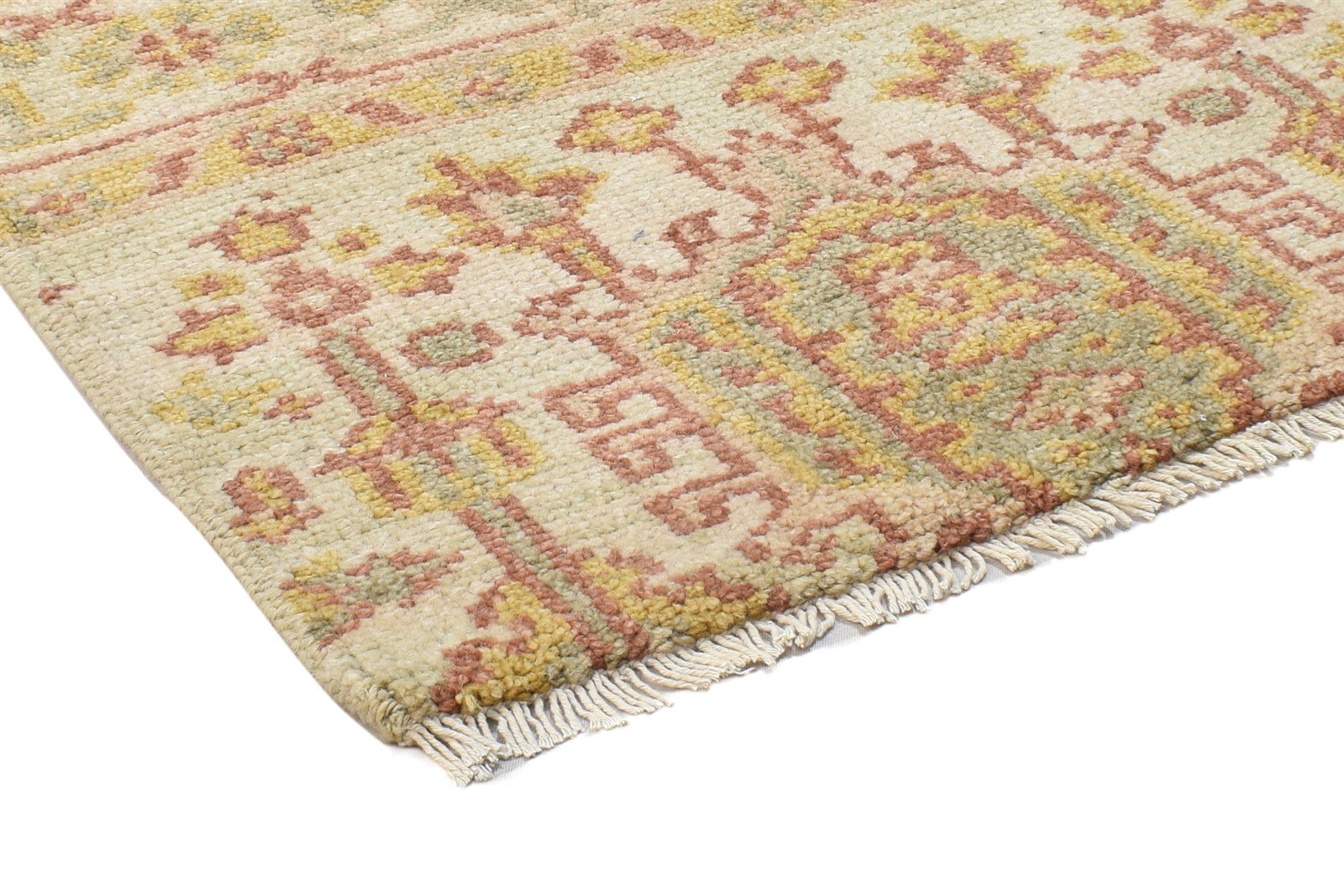 Beige Wool Rug 2' X 2' Persian Hand Knotted Oushak Oriental Small Carpet 7864119951509