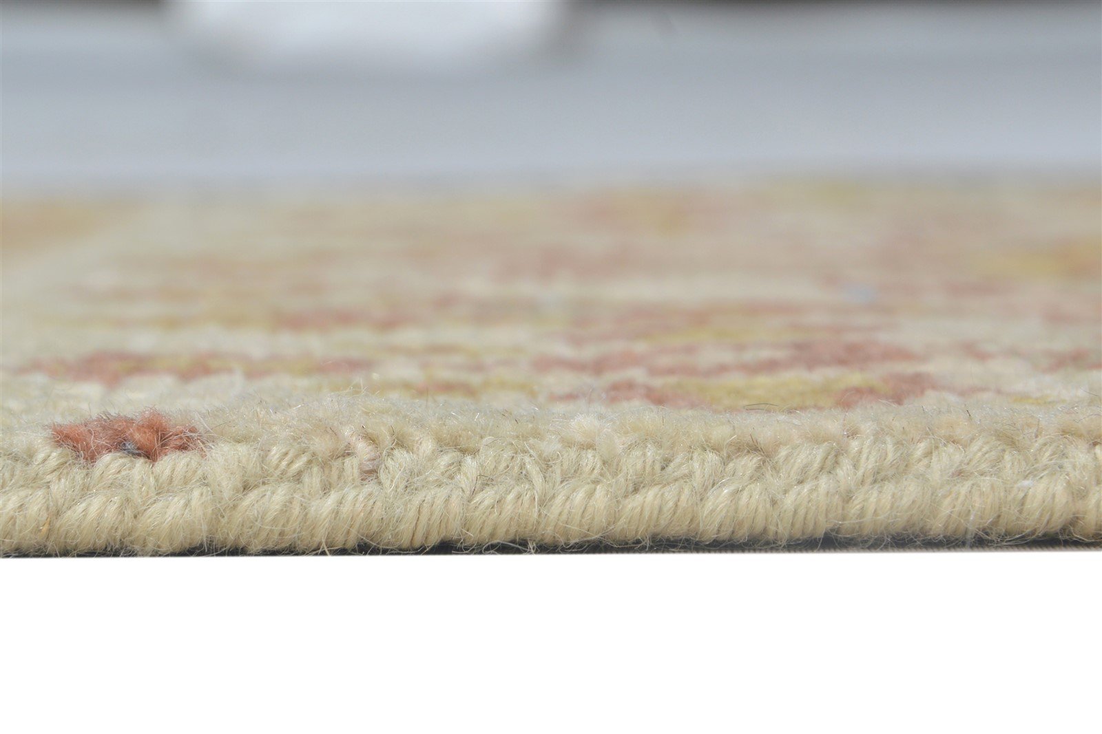 Beige Wool Rug 2' X 2' Persian Hand Knotted Oushak Oriental Small Carpet 7864119951509
