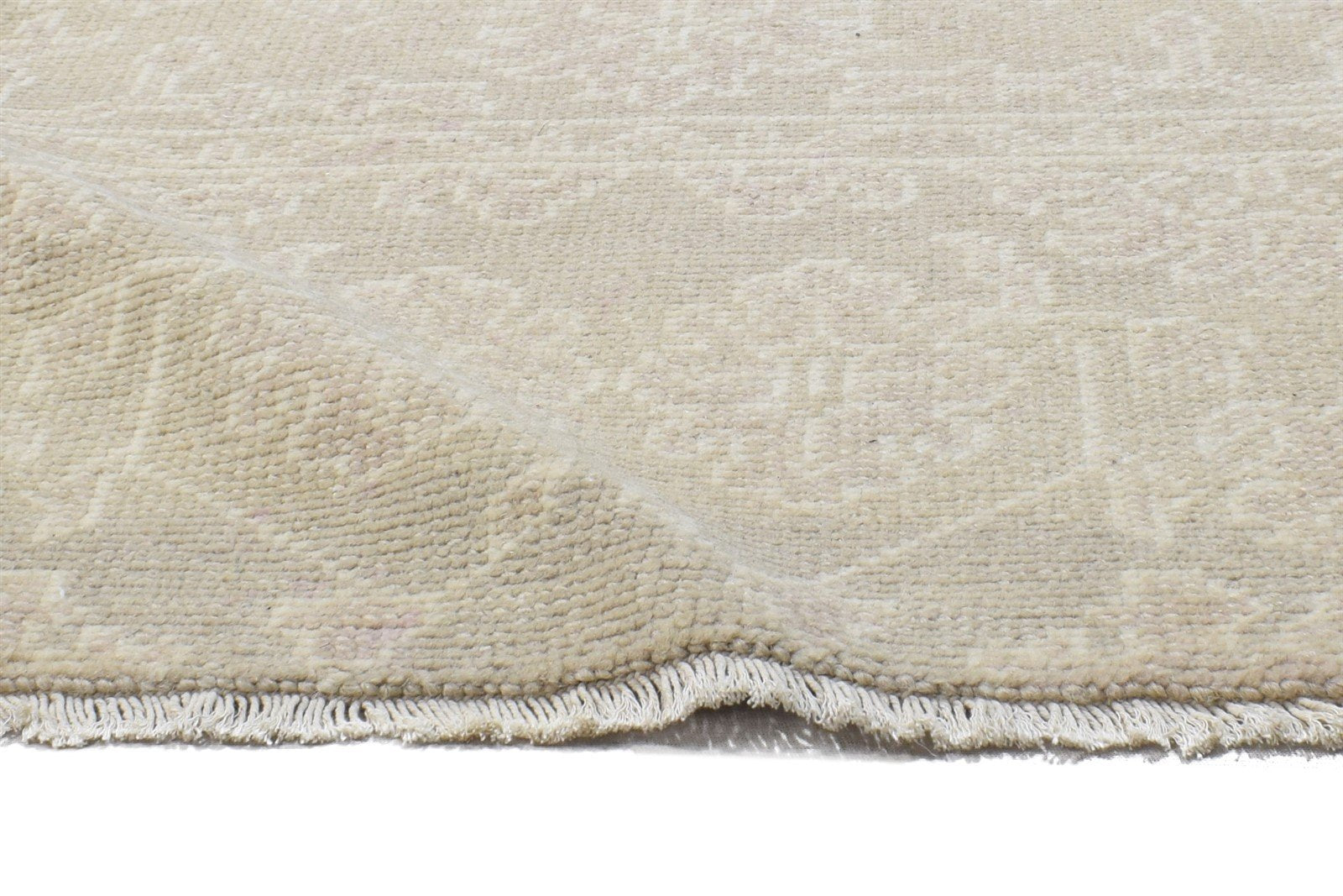 Beige Wool Rug 2' X 2' Persian Hand Knotted Oushak Oriental Small Carpet 7864120770709