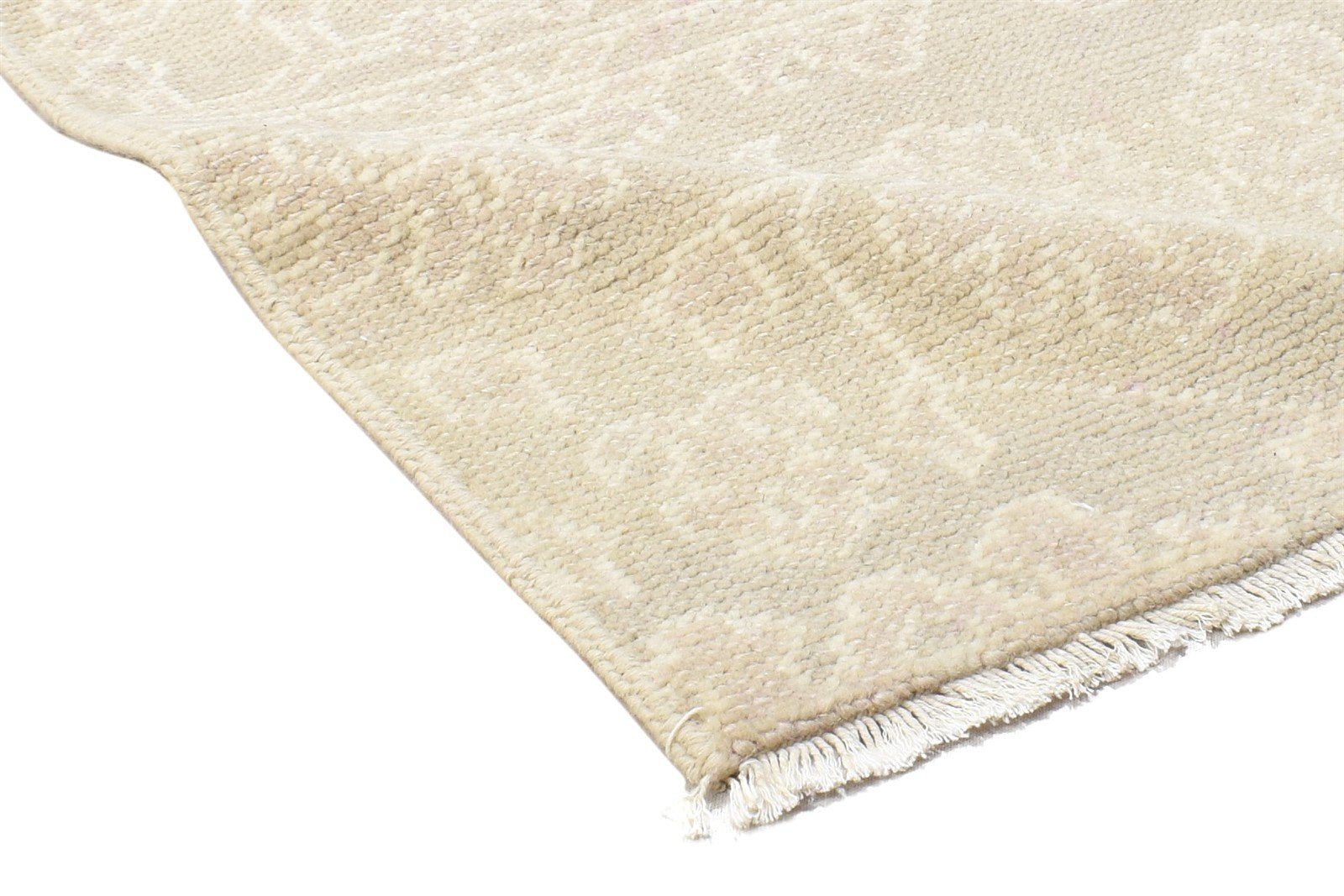 Beige Wool Rug 2' X 2' Persian Hand Knotted Oushak Oriental Small Carpet 7864120770709