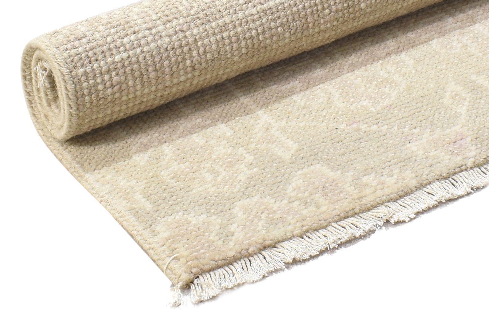 Beige Wool Rug 2' X 2' Persian Hand Knotted Oushak Oriental Small Carpet 7864120770709