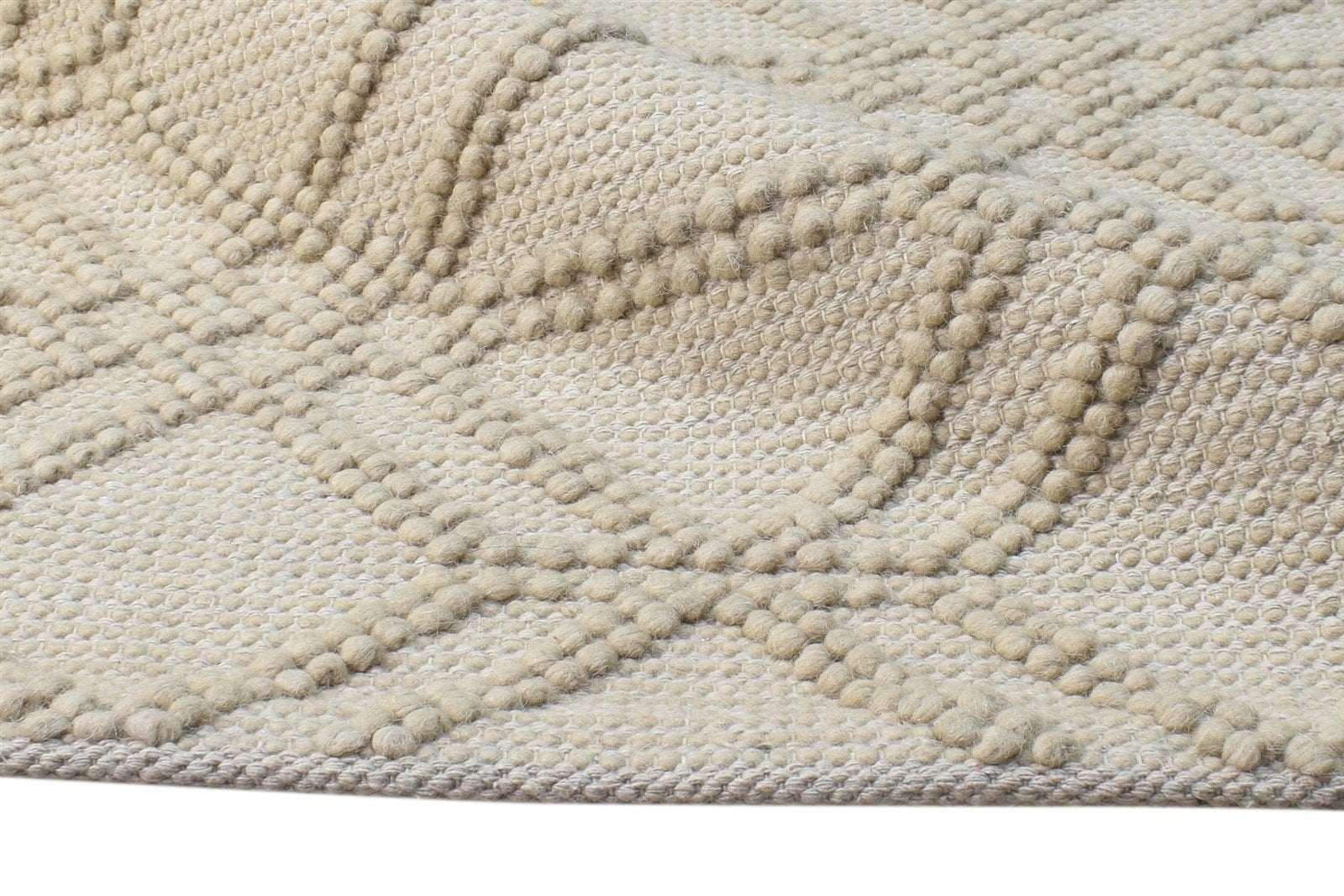 Beige Wool Rug 2' X 3' Modern Hand-Hooked Moroccan Modern Small Carpet 7865137430677