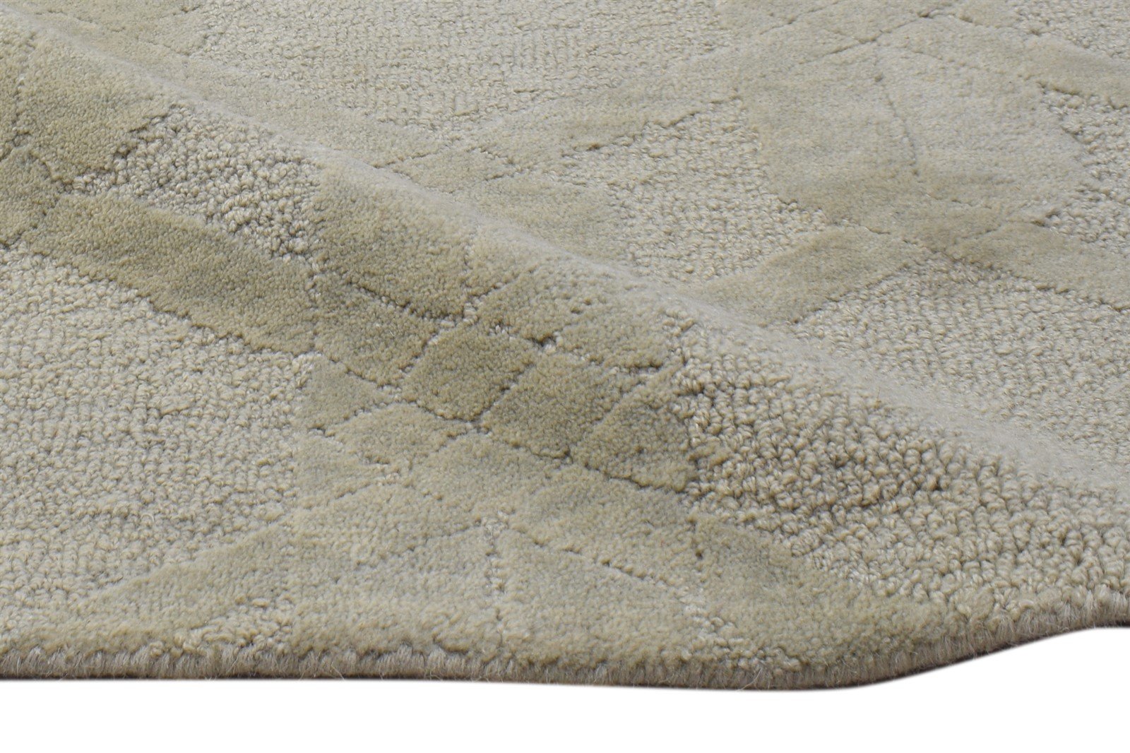 Beige Wool Rug 2' X 3' Modern Hand Tufted Moroccan Trellis Small Carpet 7864133976213