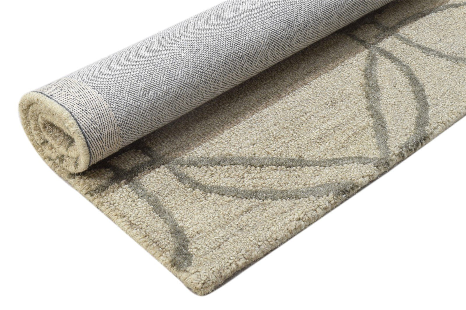 Beige Wool Rug 2' X 3' Modern Hand Tufted Moroccan Trellis Small Carpet 7864136532117