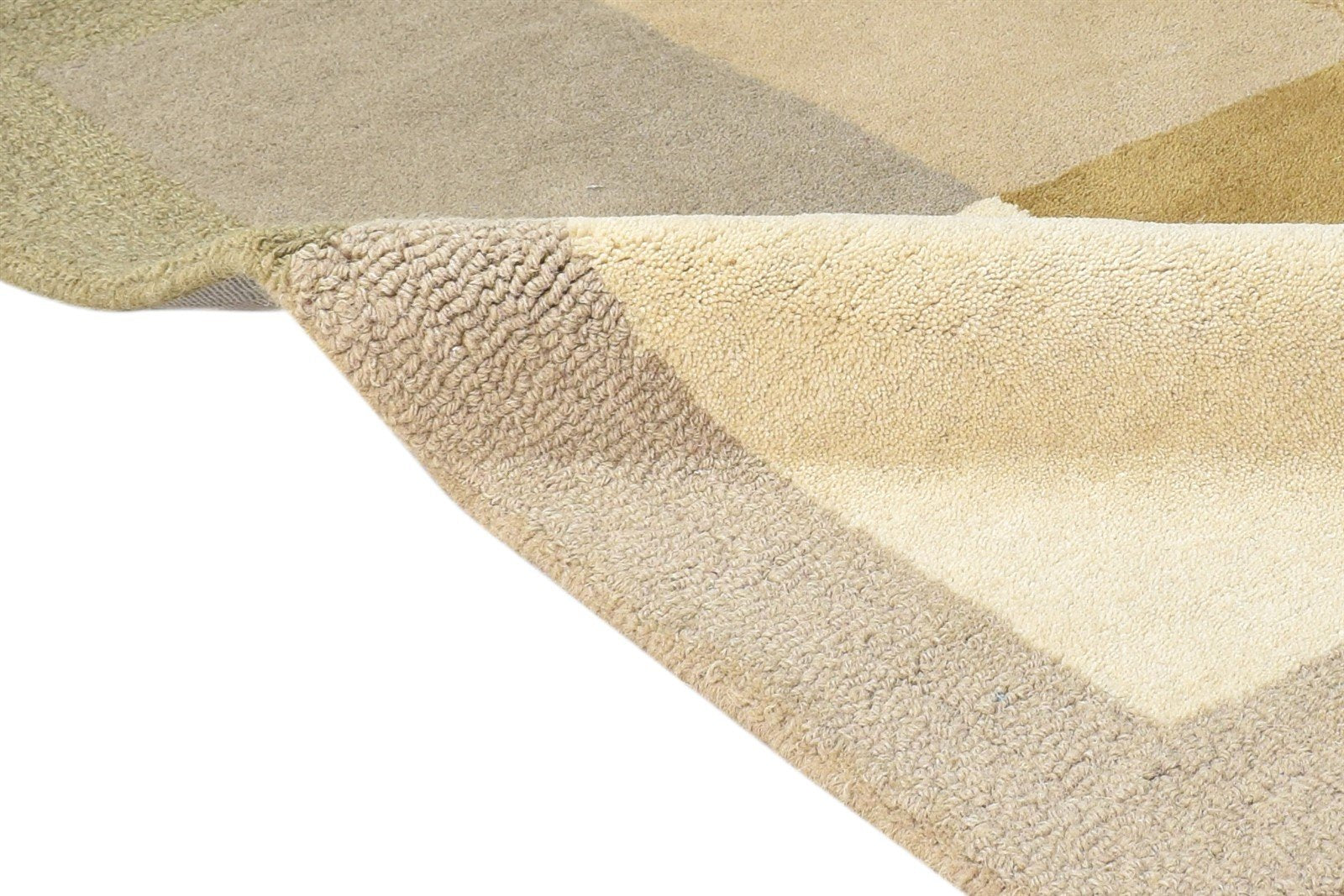 Beige Wool Rug 2' X 3' Modern Hand Tufted Scandinavian Bordered Small Carpet 7865076940949