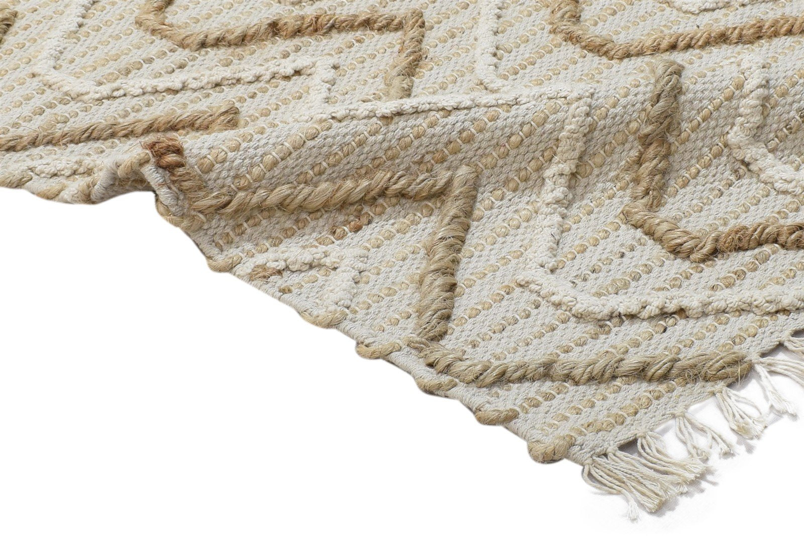 Beige Wool Rug 2' X 3' Modern Hand Woven Scandinavian Chevron Small Carpet 7864087838869