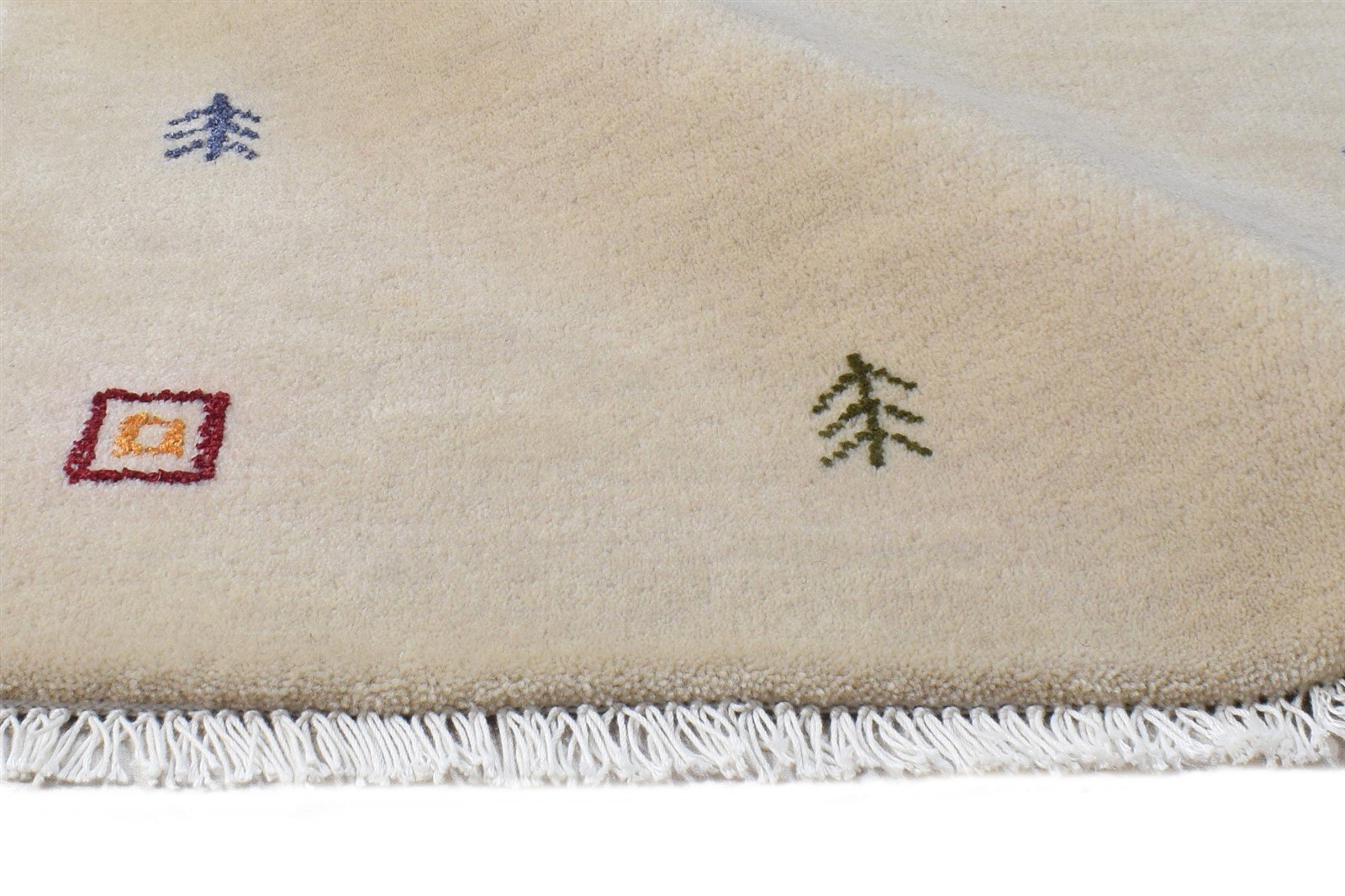 Beige Wool Rug 2' X 3' Southwestern Hand Knotted American Tribal Small Carpet 7865064849557