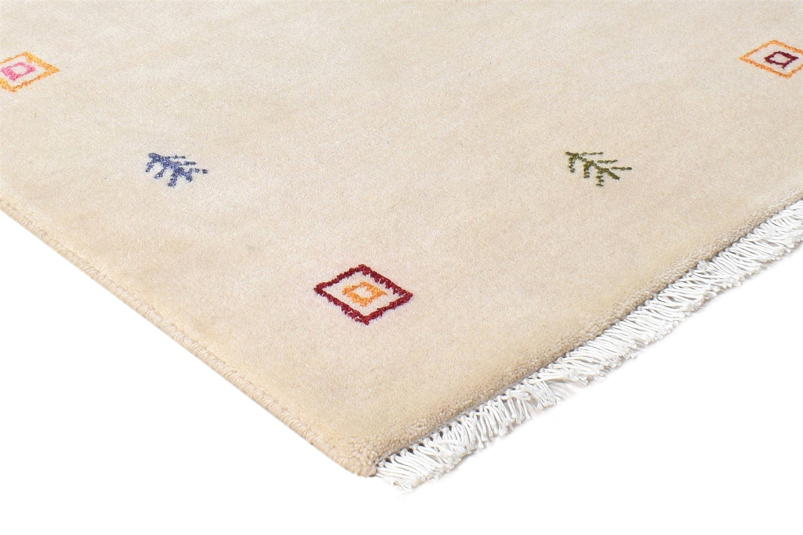 Beige Wool Rug 2' X 3' Southwestern Hand Knotted American Tribal Small Carpet 7865064849557