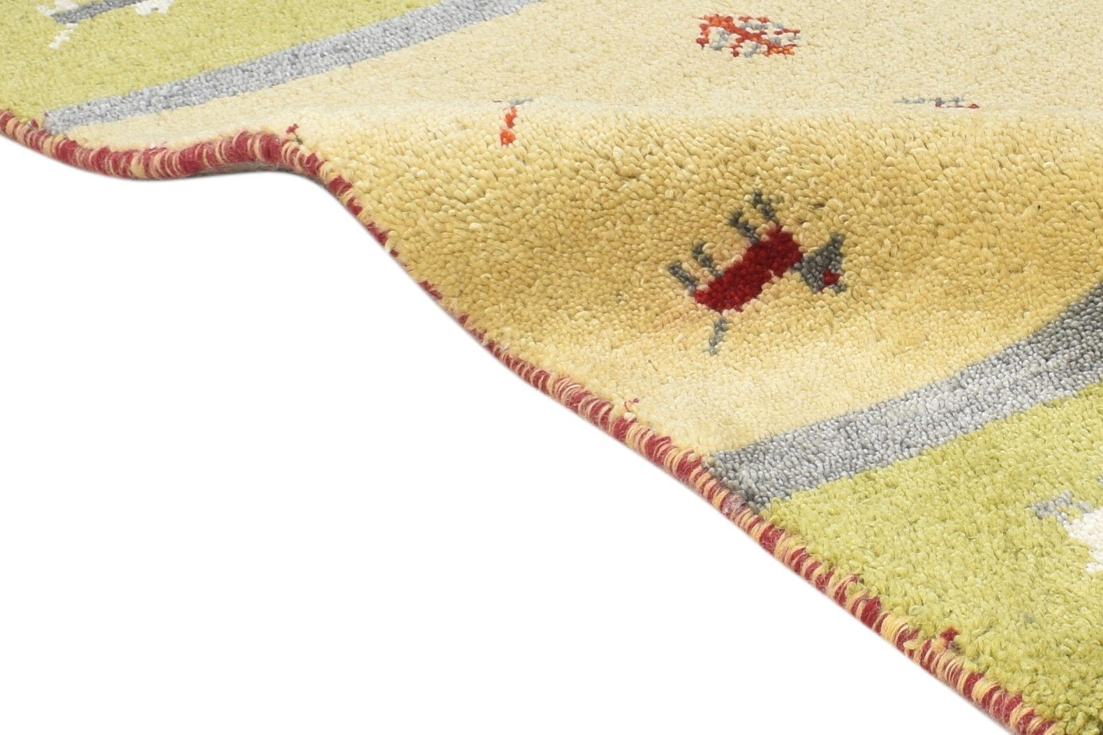Beige Wool Rug 2' X 3' Tribal Hand Knotted Gabbeh Southwestern Small Carpet 7864502812821