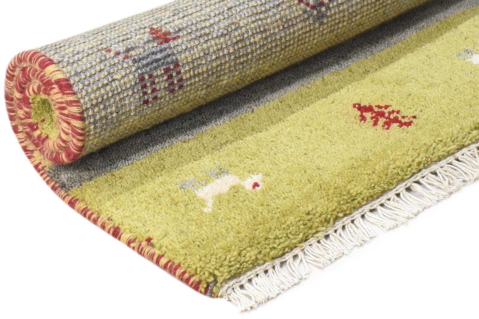 Beige Wool Rug 2' X 3' Tribal Hand Knotted Gabbeh Southwestern Small Carpet 7864502812821
