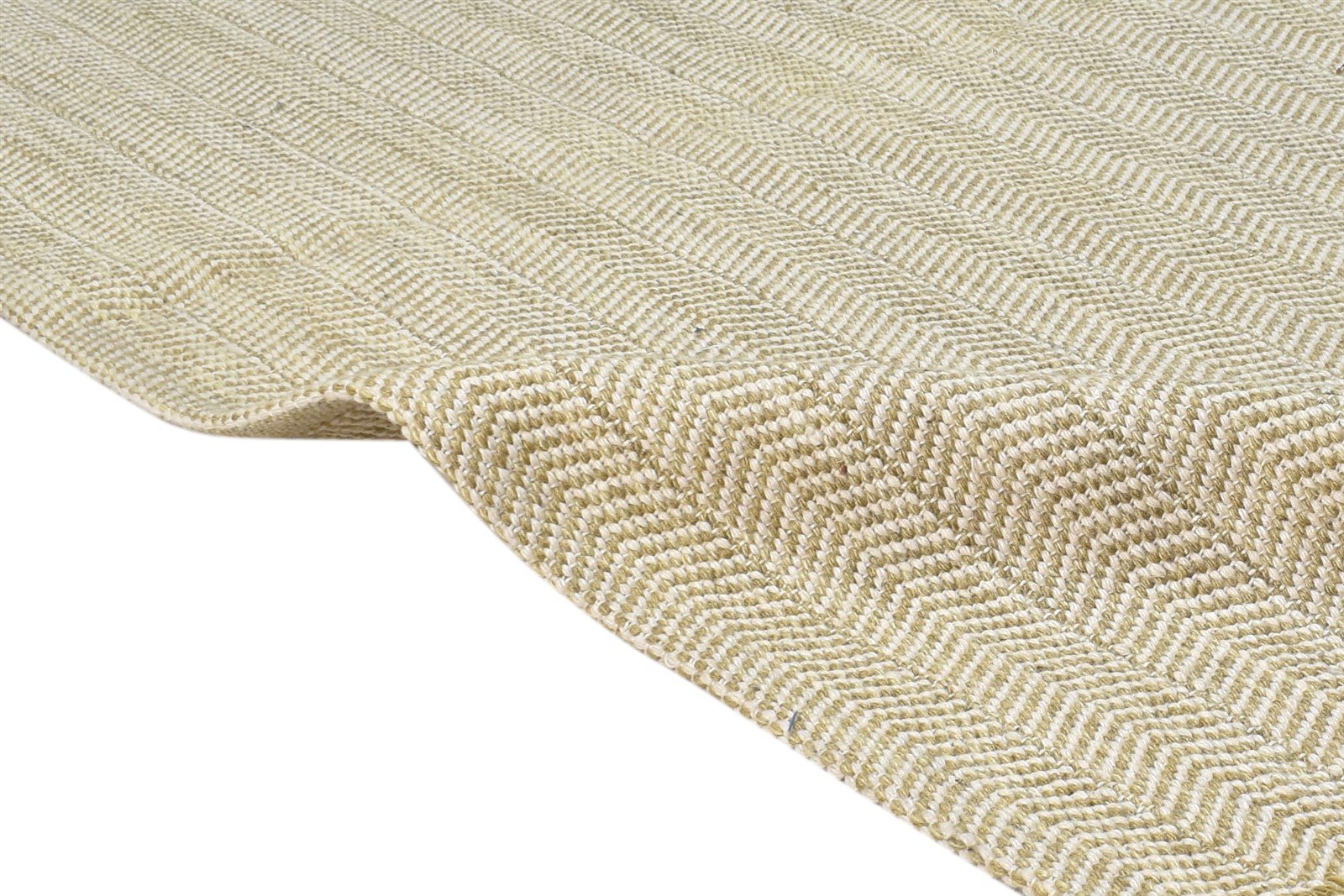 Beige Wool Rug 3' X 5' Modern Dhurrie Scandinavian Solid Small Carpet 7865163514005