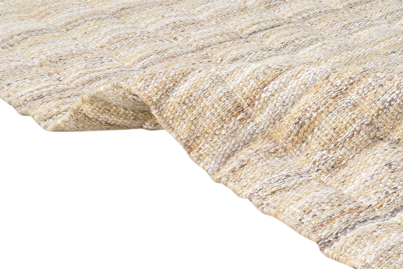 Beige Wool Rug 4' X 6' Modern Dhurrie Scandinavian Nordic Room Size Carpet 7865004294293