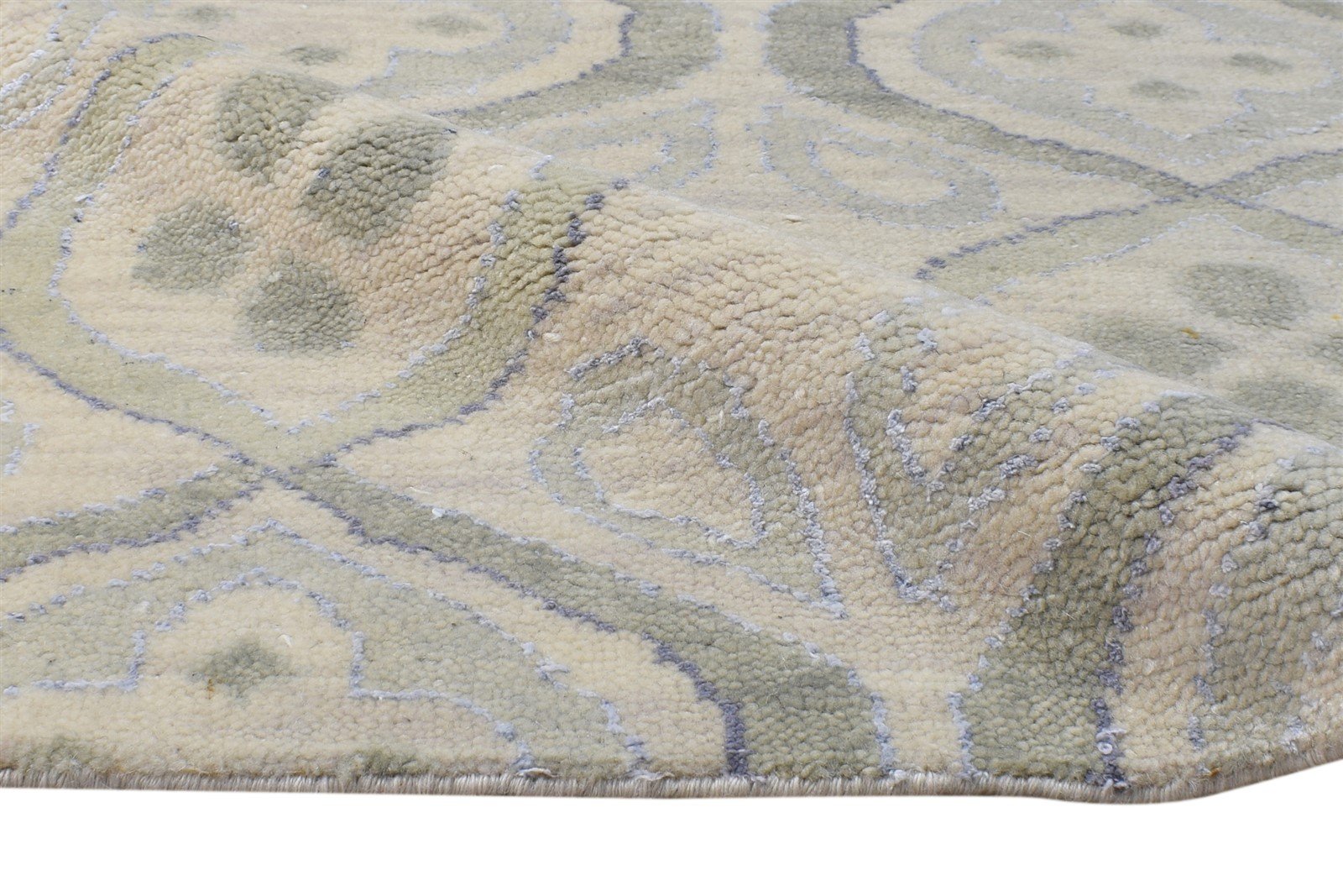 Beige Wool Rug 4' X 6' Modern Hand Knotted Moroccan Trellis Room Size Carpet 7865118490773
