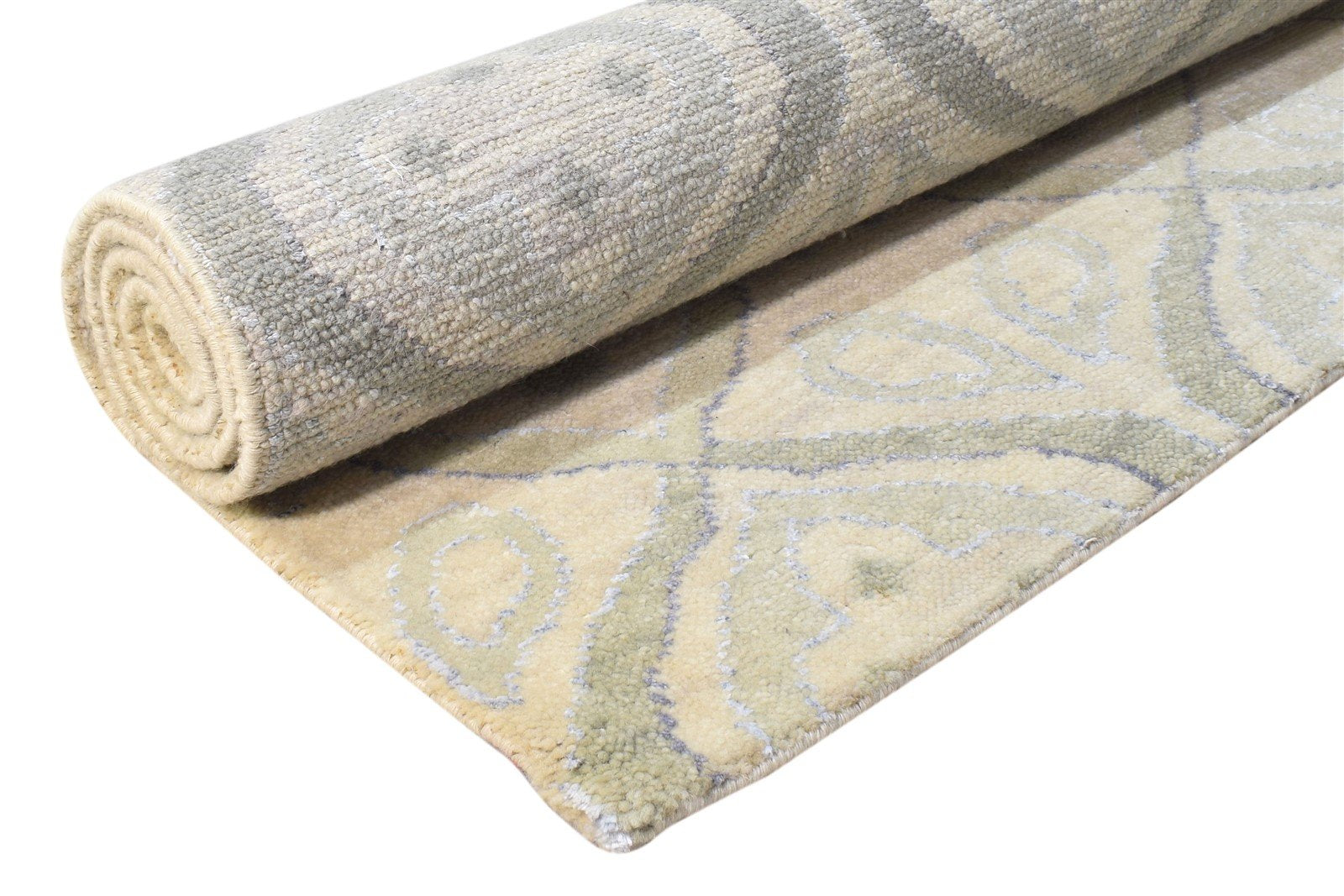 Beige Wool Rug 4' X 6' Modern Hand Knotted Moroccan Trellis Room Size Carpet 7865118490773