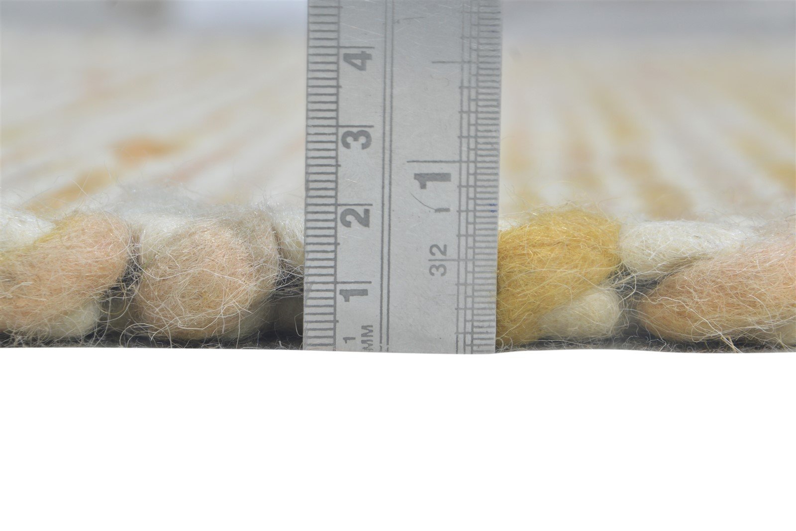 Beige Wool Rug 4' X 6' Modern Hand Woven Scandinavian Solid Room Size Carpet 7865073729685