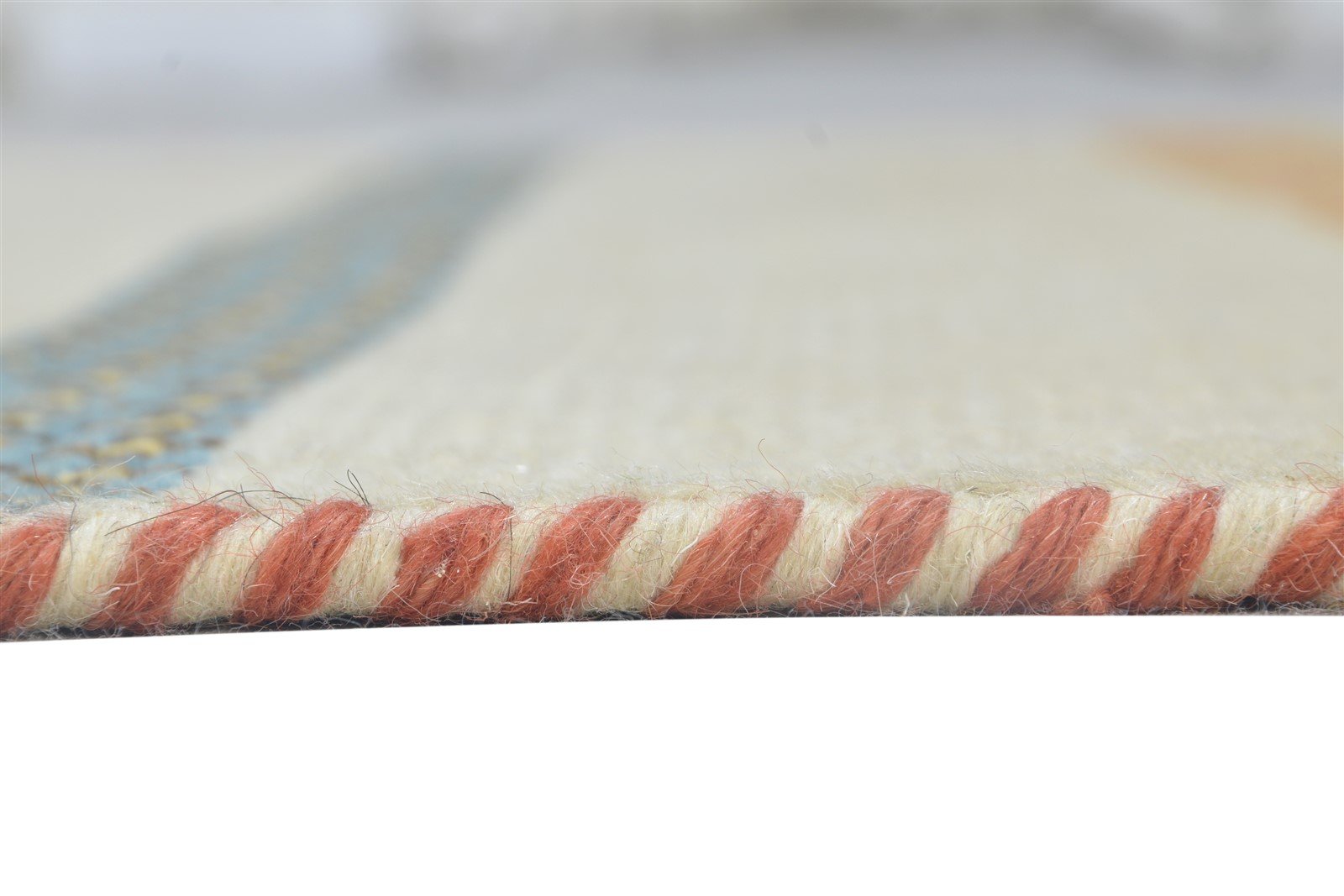 Beige Wool Rug 4' X 6' Persian Hand Knotted Gabbeh Striped Room Size Carpet 7864870600853