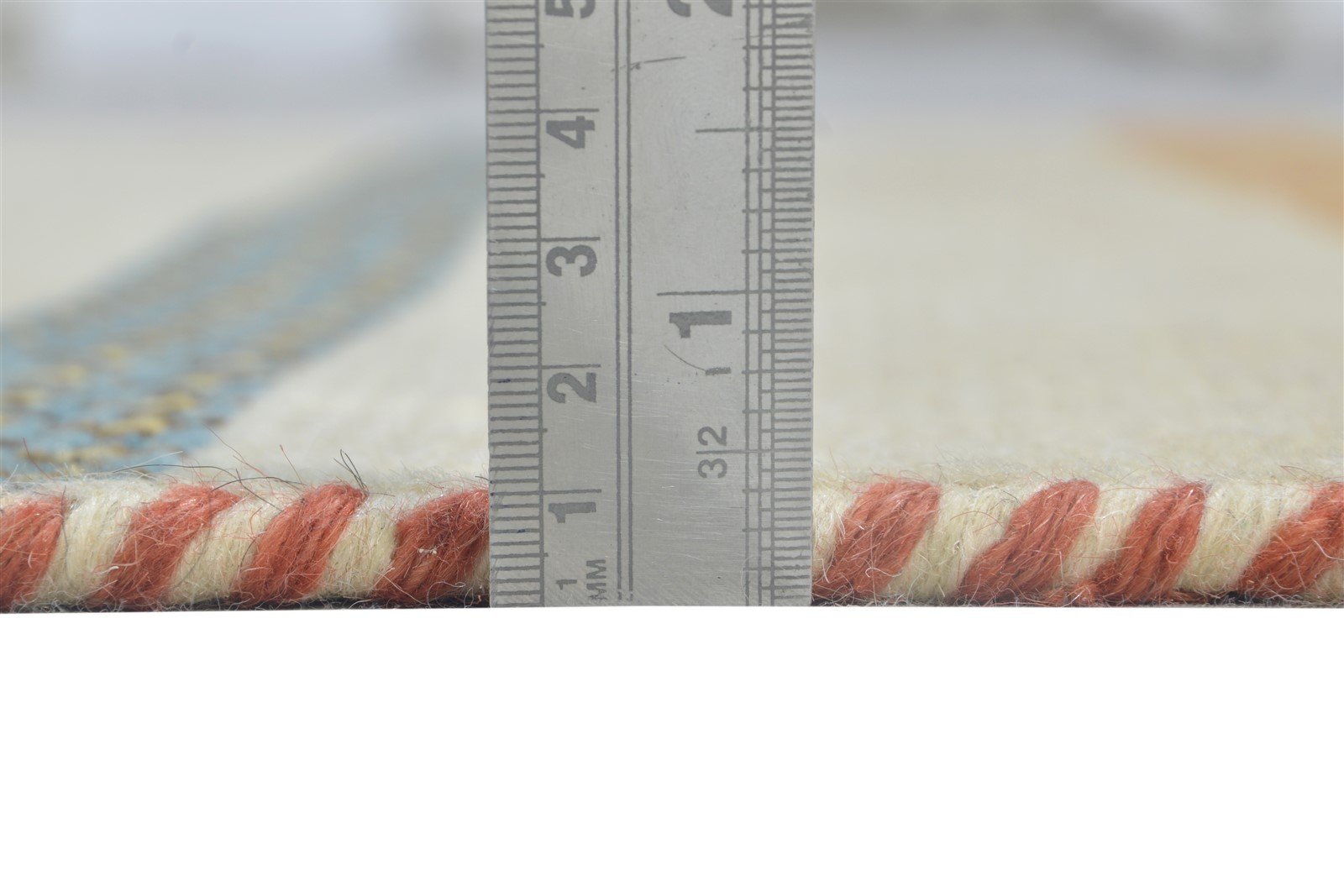 Beige Wool Rug 4' X 6' Persian Hand Knotted Gabbeh Striped Room Size Carpet 7864870600853