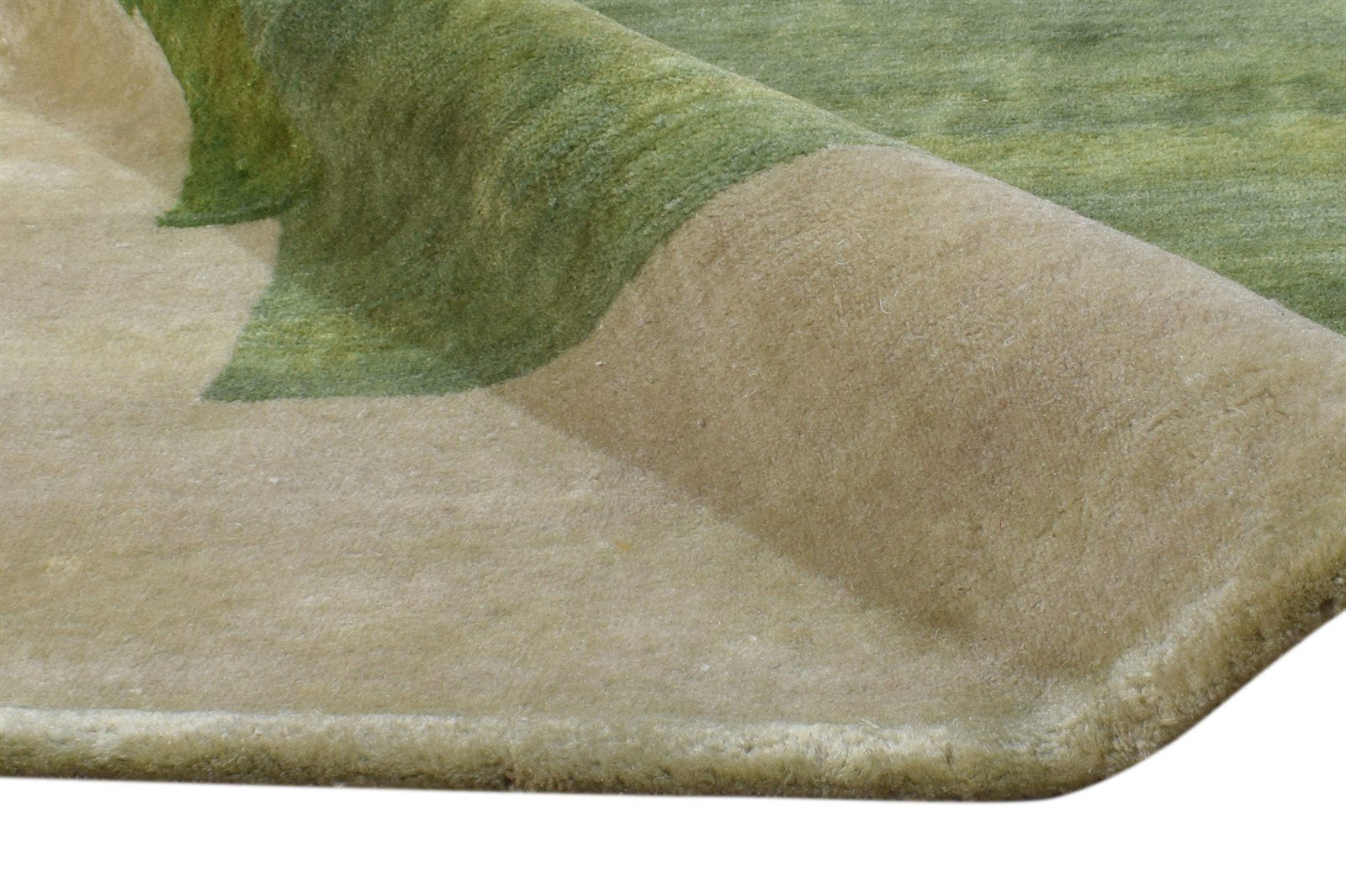 Beige Wool Rug 4X6 Modern Hand Knotted Scandinavian Abstract Room Size Carpet 7864952520853