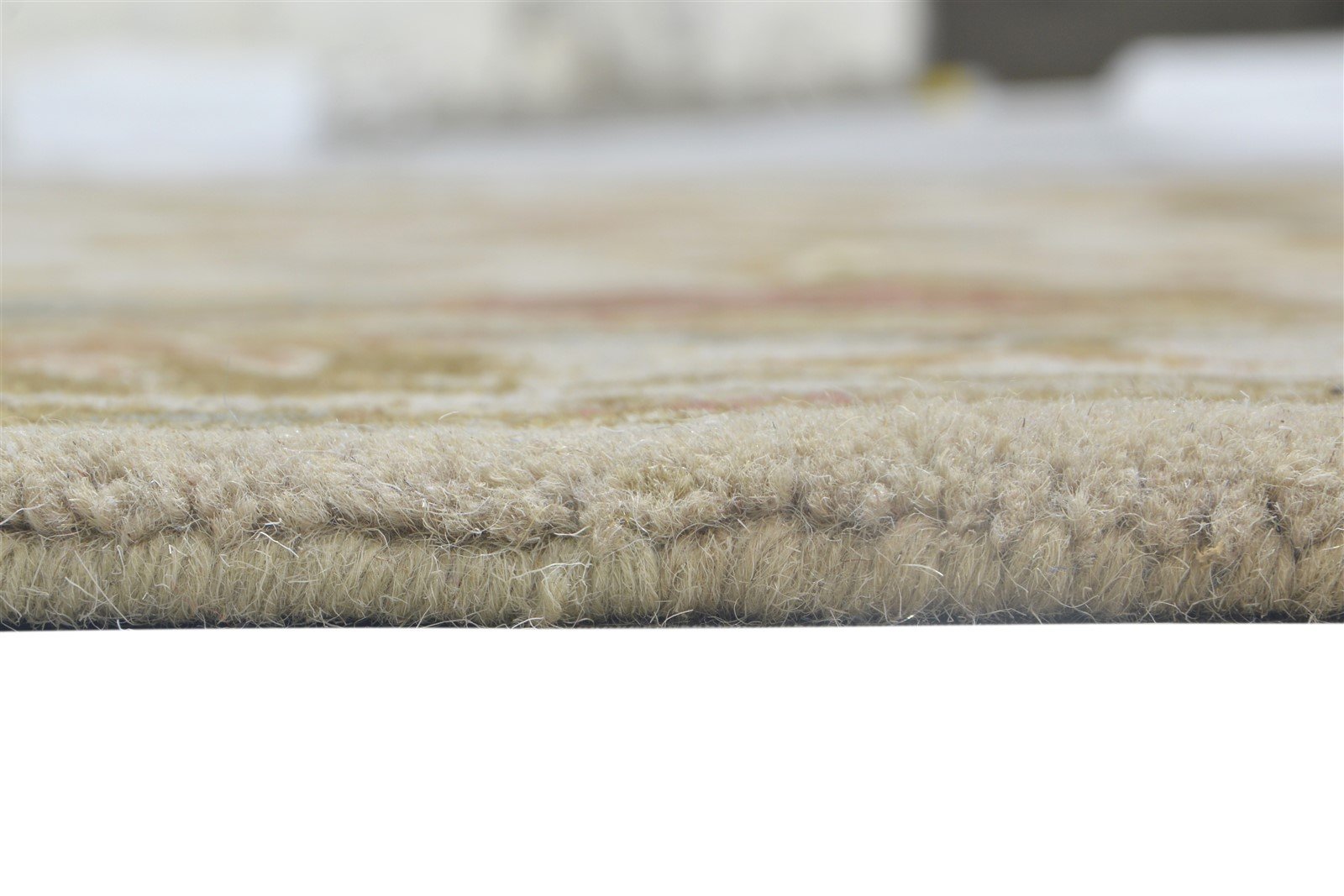 Beige Wool Rug 5' X 7' Persian Hand Tufted Kashan Oriental Room Size Carpet 7864096260245