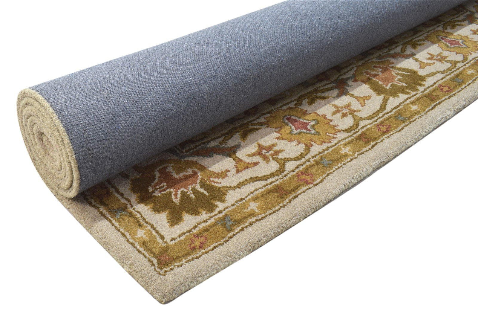 Beige Wool Rug 5' X 7' Persian Hand Tufted Kashan Oriental Room Size Carpet 7864096260245