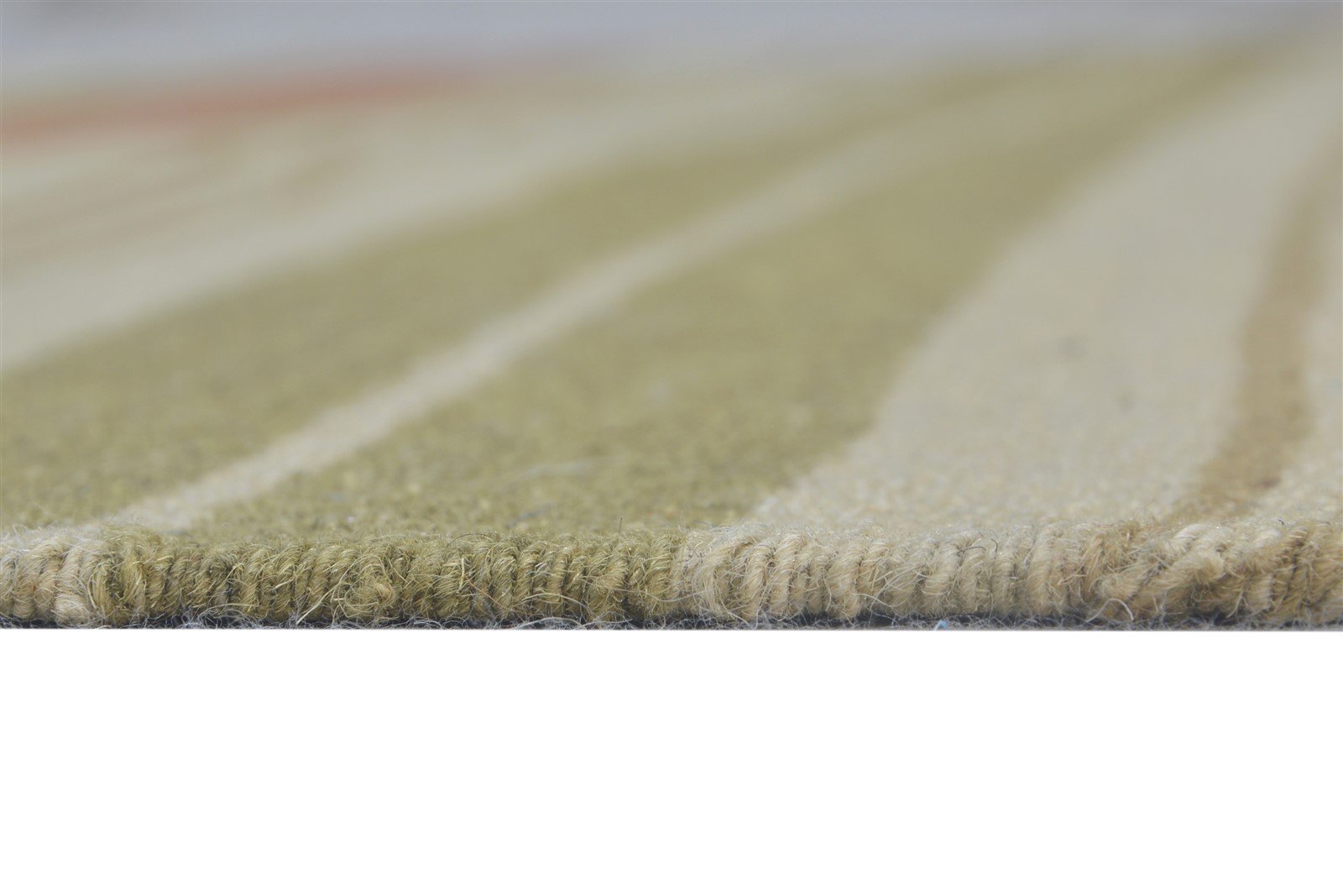 Beige Wool Rug 5' X 8' Modern Dhurrie Scandinavian Striped Room Size Carpet 7865194676373