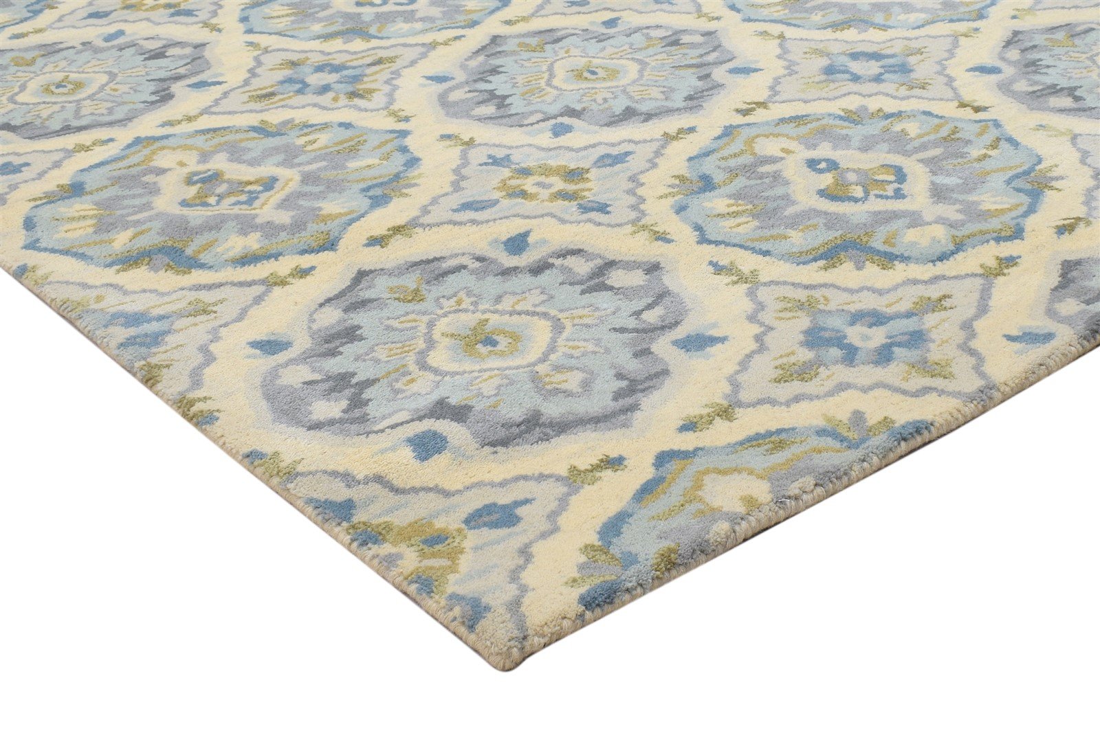 Beige Wool Rug 5' X 8' Modern Hand Tufted Moroccan Trellis Room Size Carpet 7864329994389