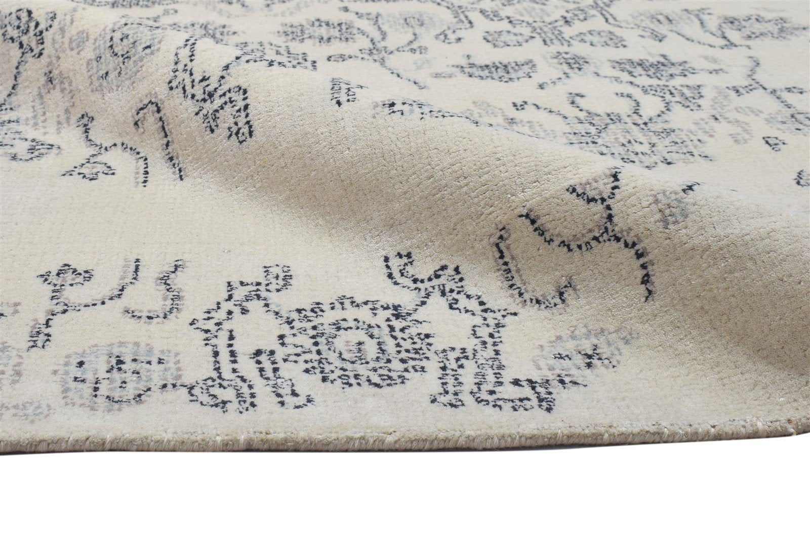Beige Wool Rug 5' X 8' Modern Hand Tufted Oushak Floral Room Size Carpet 7864097243285